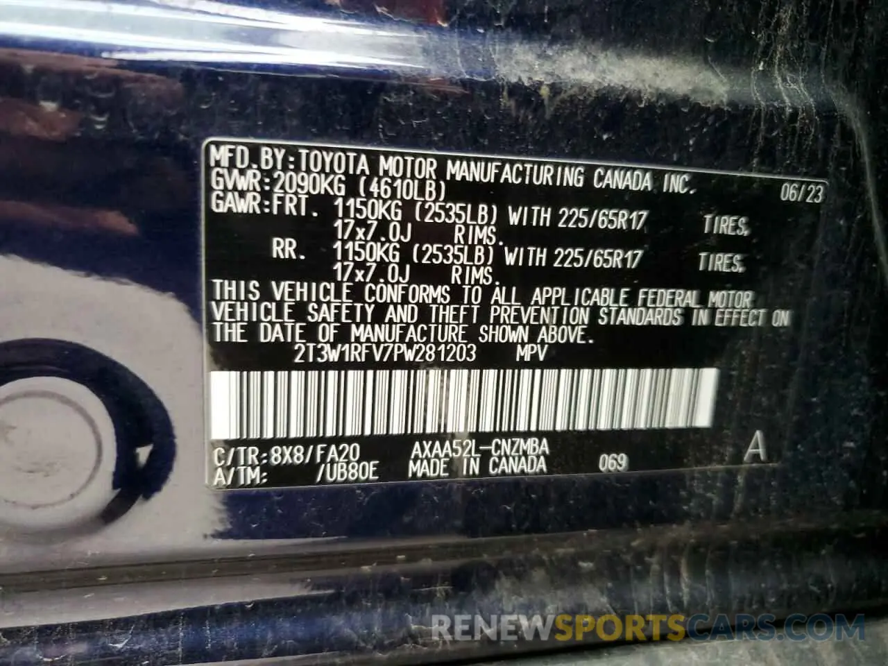 14 fotografías del automóvil dañado 2T3W1RFV7PW281203 TOYOTA RAV4 2023