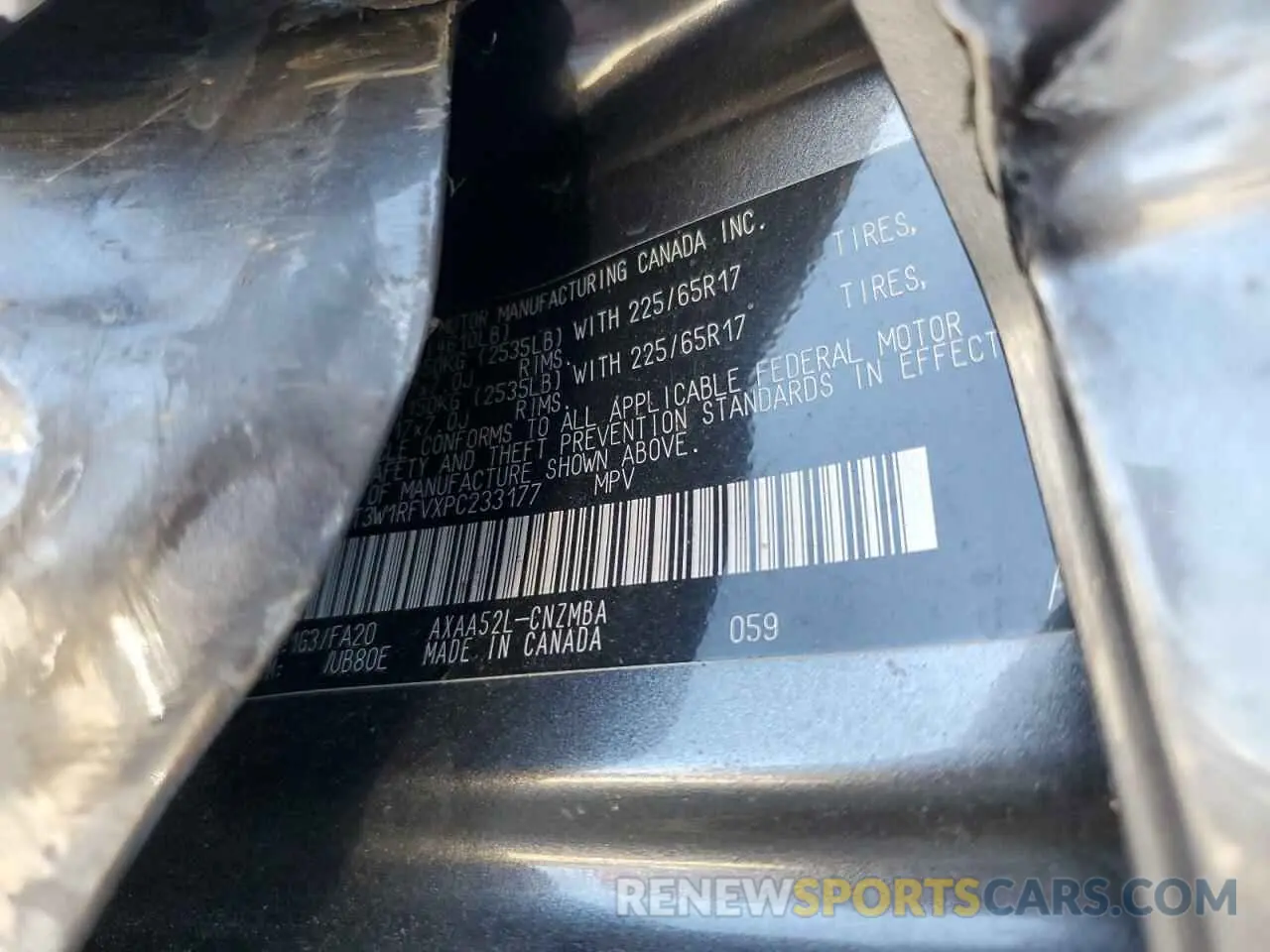 13 fotografías del automóvil dañado 2T3W1RFVXPC233177 TOYOTA RAV4 2023