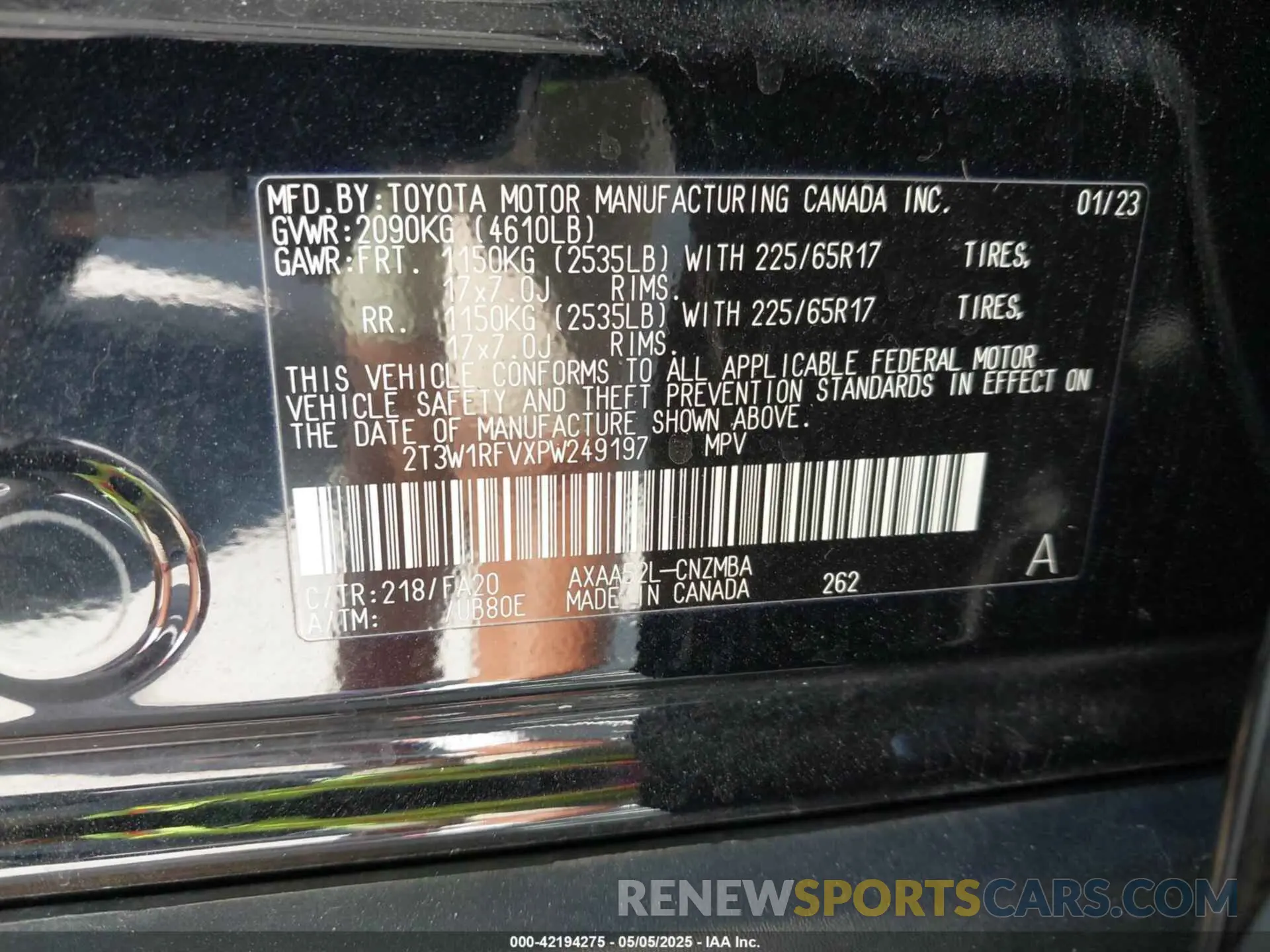 9 fotografías del automóvil dañado 2T3W1RFVXPW249197 TOYOTA RAV4 2023