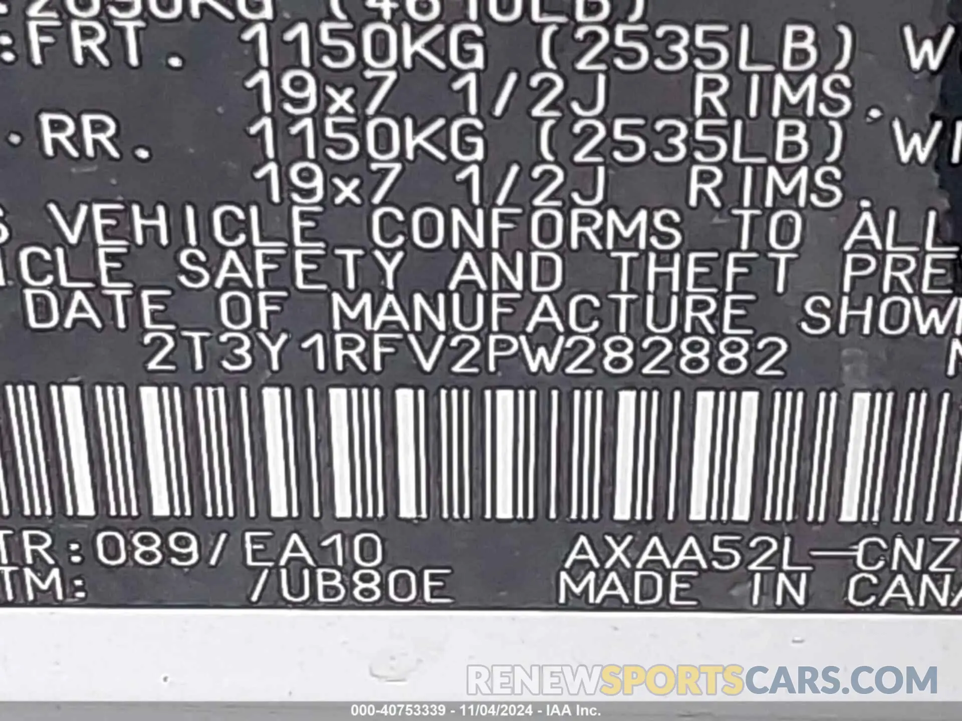 9 fotografías del automóvil dañado 2T3Y1RFV2PW282882 TOYOTA RAV4 2023