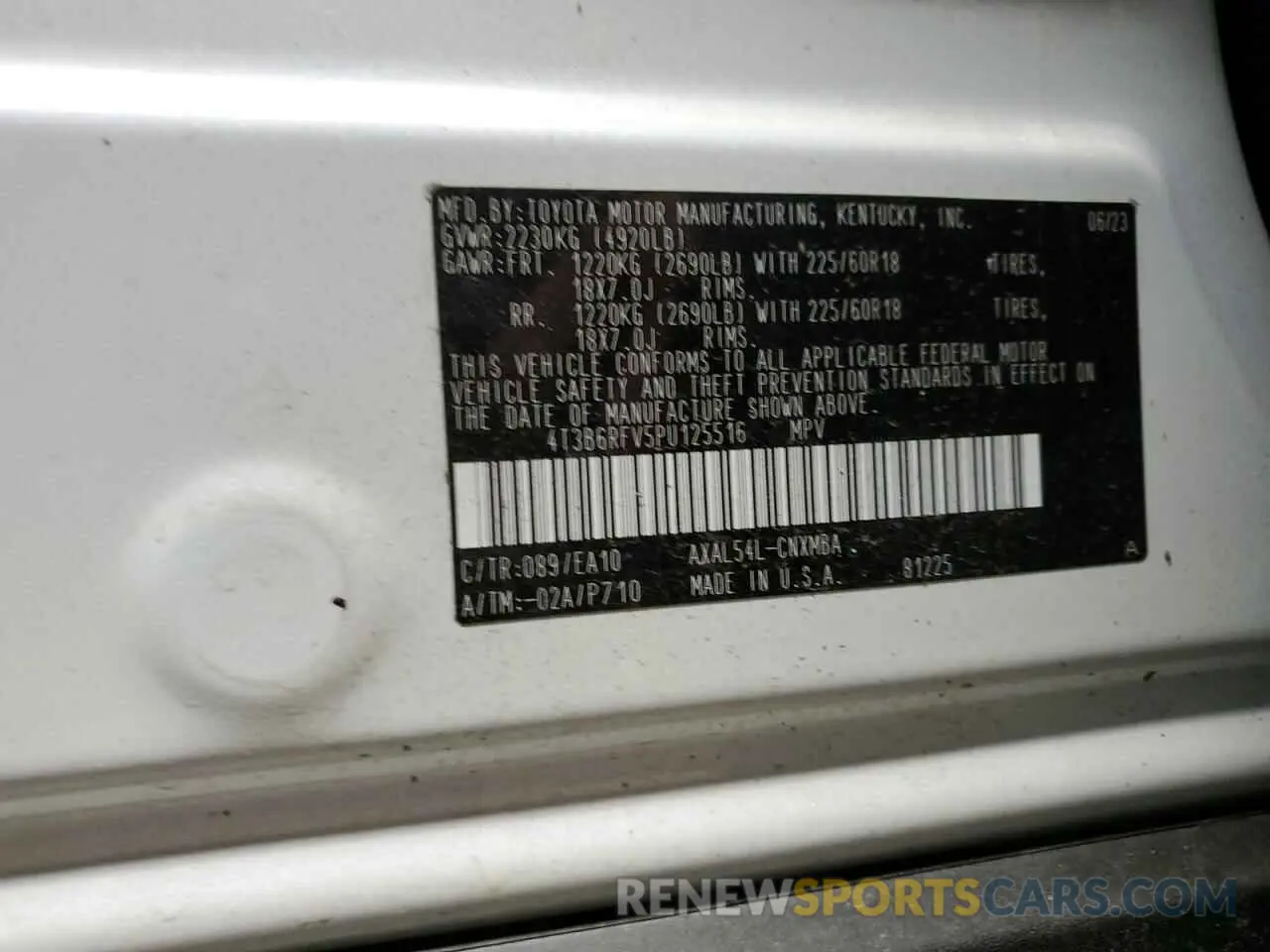 13 fotografías del automóvil dañado 4T3B6RFV5PU125516 TOYOTA RAV4 2023