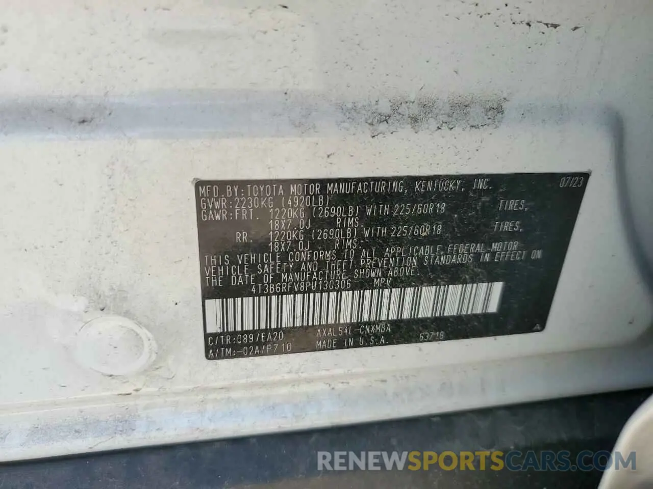13 fotografías del automóvil dañado 4T3B6RFV8PU130306 TOYOTA RAV4 2023