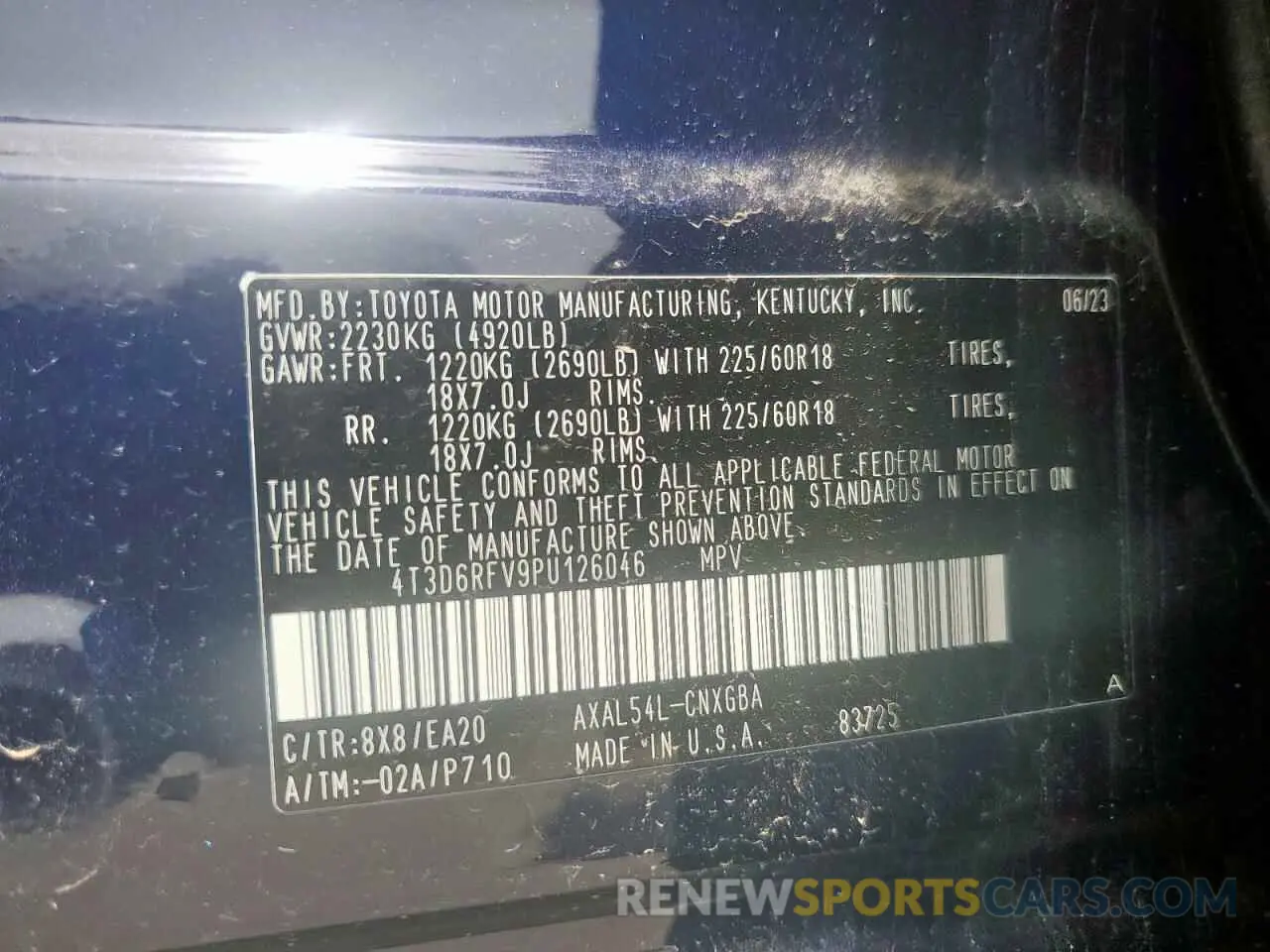 14 fotografías del automóvil dañado 4T3D6RFV9PU126046 TOYOTA RAV4 2023