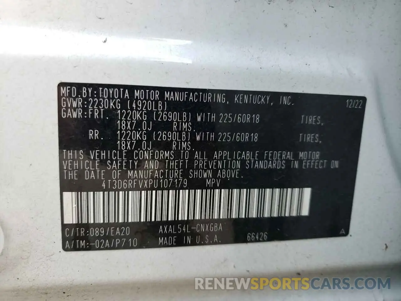 13 fotografías del automóvil dañado 4T3D6RFVXPU107179 TOYOTA RAV4 2023