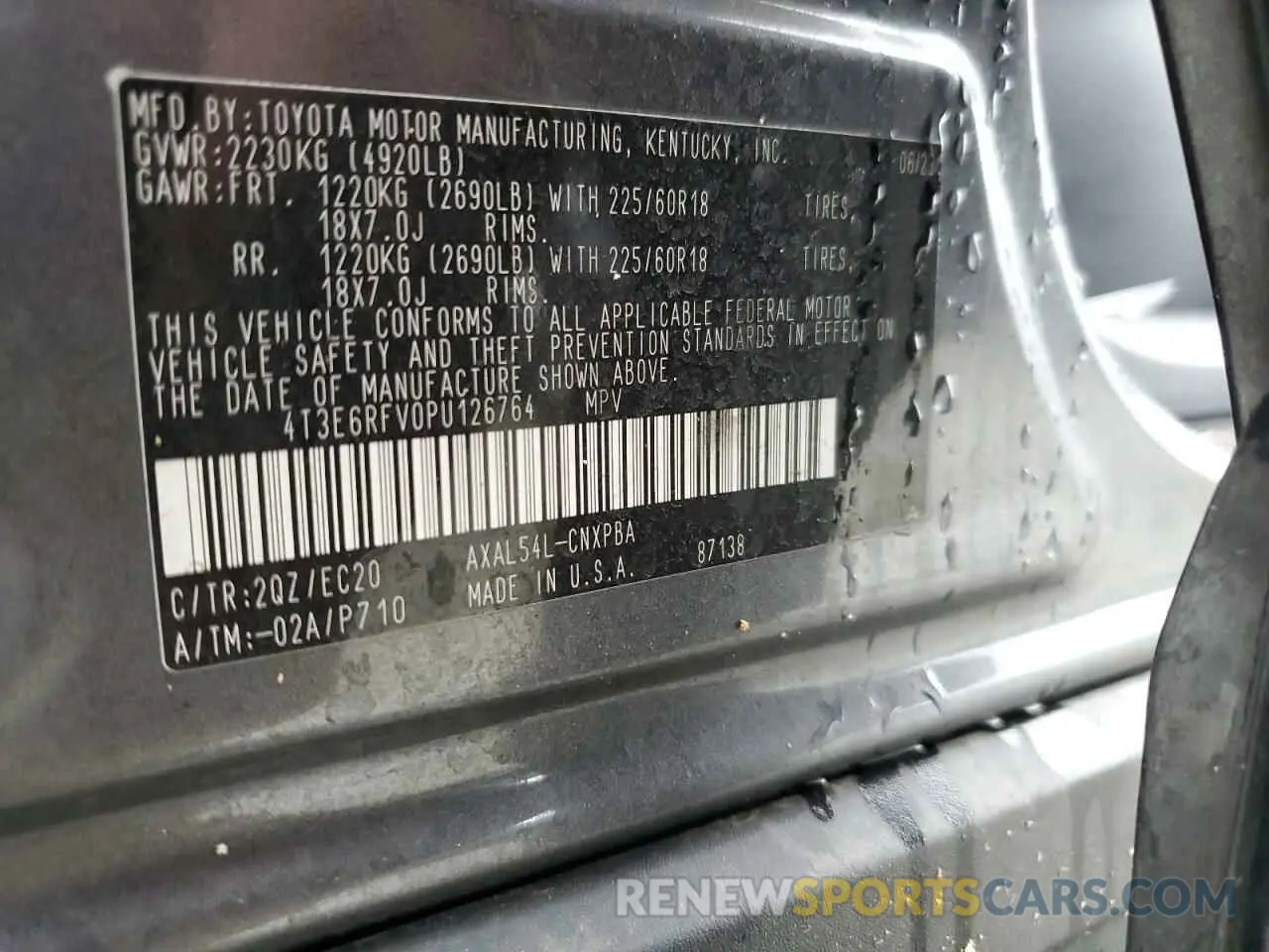 12 fotografías del automóvil dañado 4T3E6RFV0PU126764 TOYOTA RAV4 2023