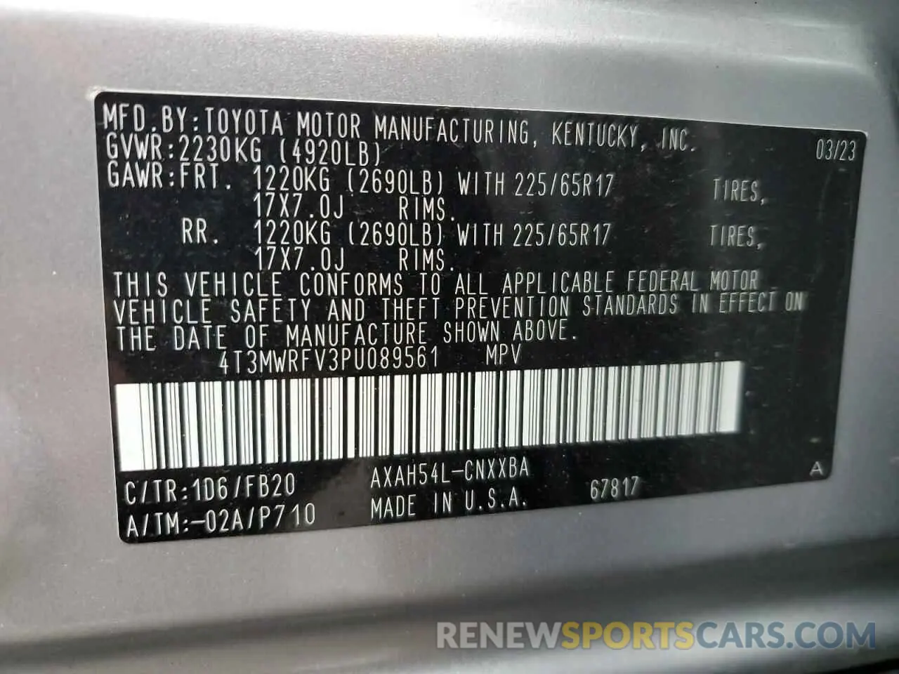 13 fotografías del automóvil dañado 4T3MWRFV3PU089561 TOYOTA RAV4 2023