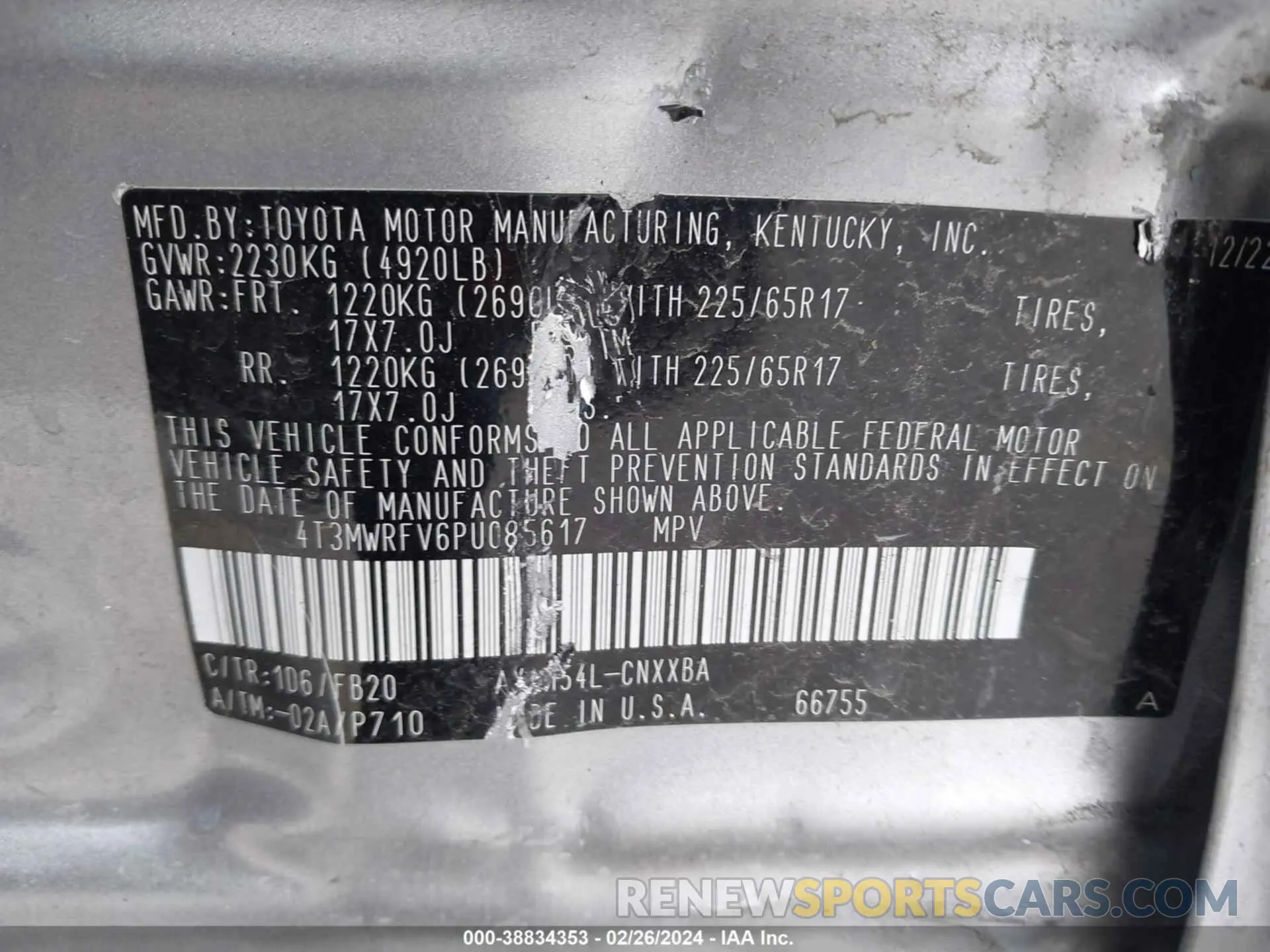 9 fotografías del automóvil dañado 4T3MWRFV6PU085617 TOYOTA RAV4 2023