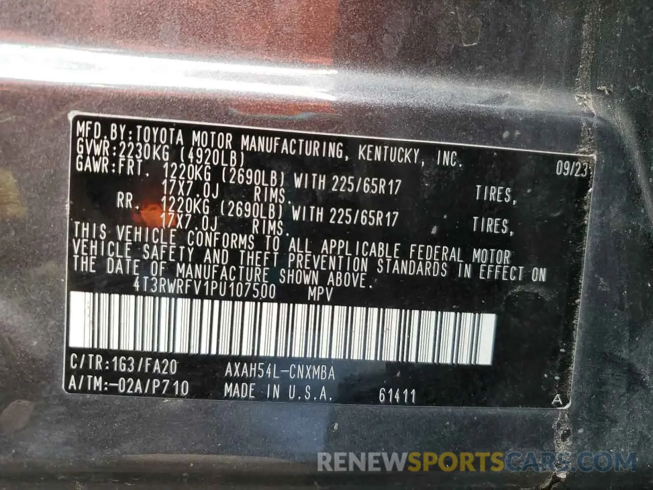 13 fotografías del automóvil dañado 4T3RWRFV1PU107500 TOYOTA RAV4 2023