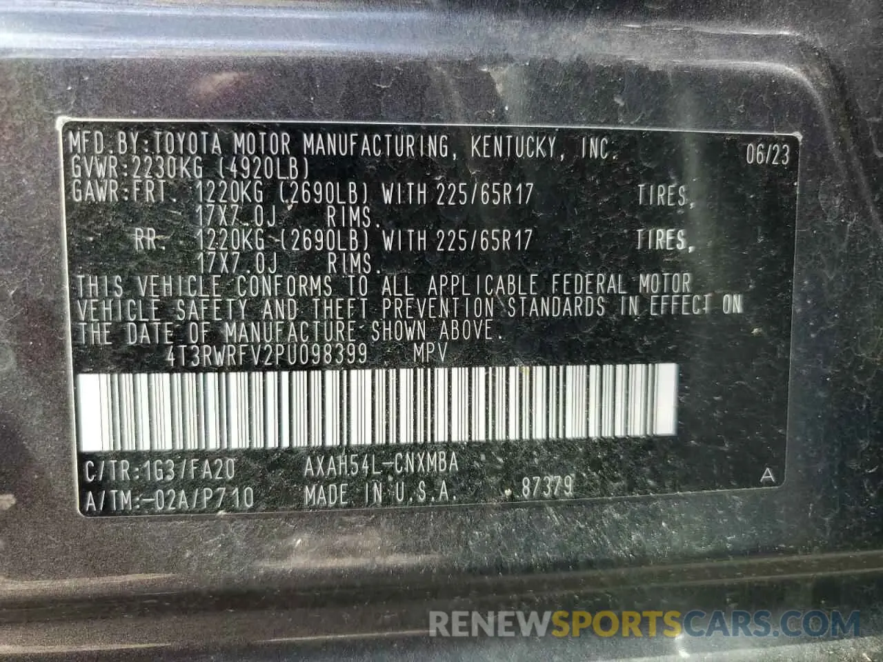 13 fotografías del automóvil dañado 4T3RWRFV2PU098399 TOYOTA RAV4 2023