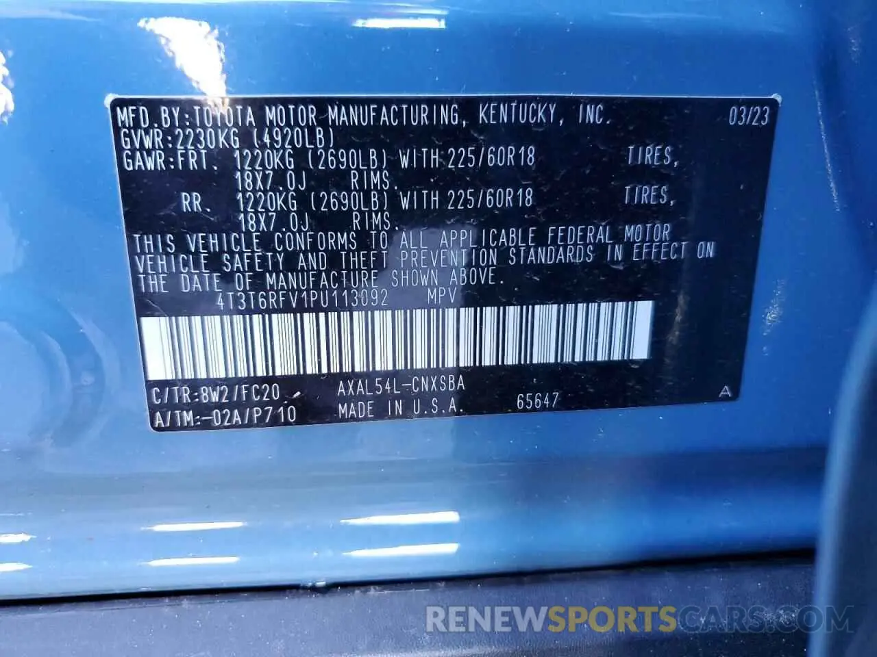 15 fotografías del automóvil dañado 4T3T6RFV1PU113092 TOYOTA RAV4 2023