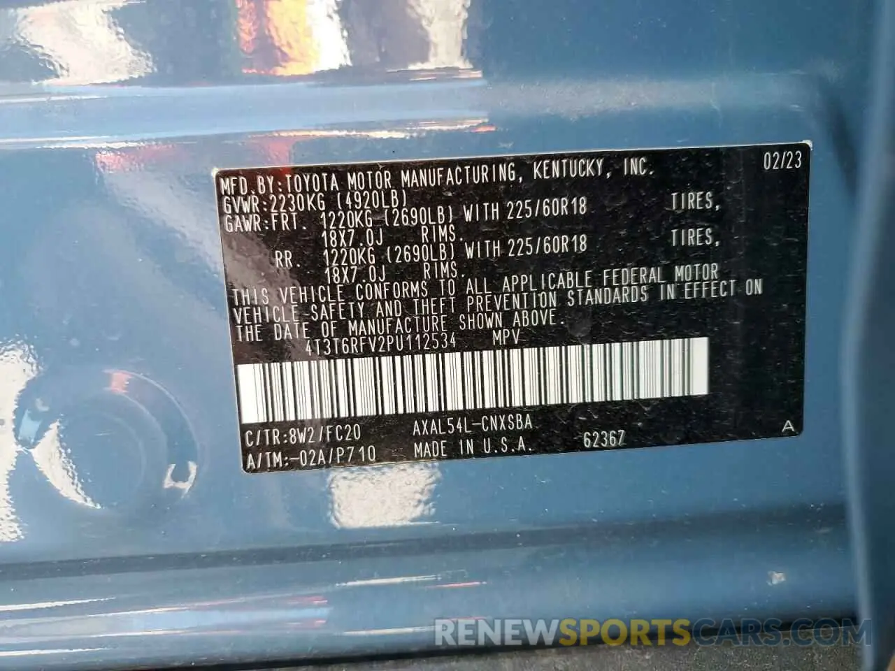 13 fotografías del automóvil dañado 4T3T6RFV2PU112534 TOYOTA RAV4 2023