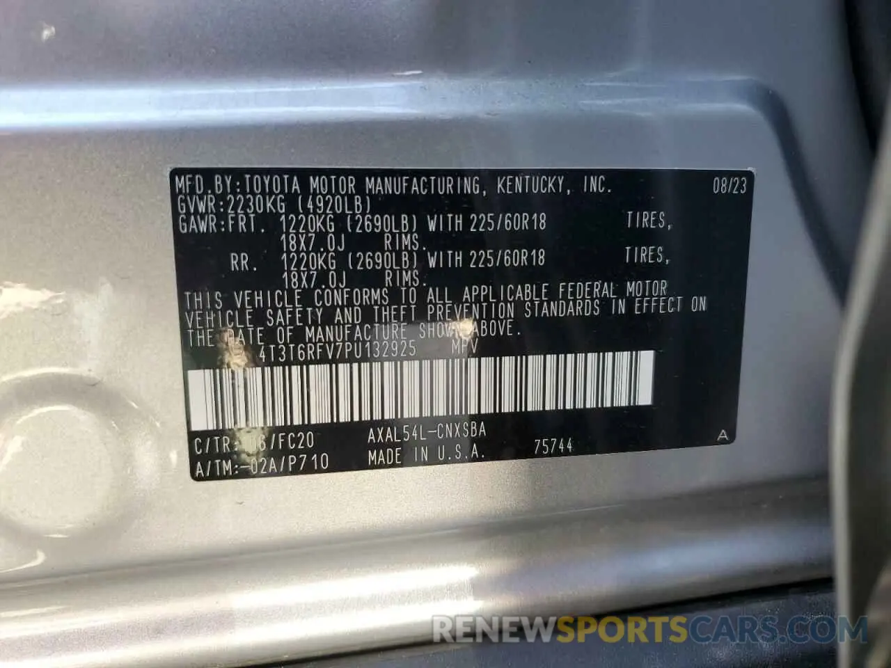 13 fotografías del automóvil dañado 4T3T6RFV7PU132925 TOYOTA RAV4 2023