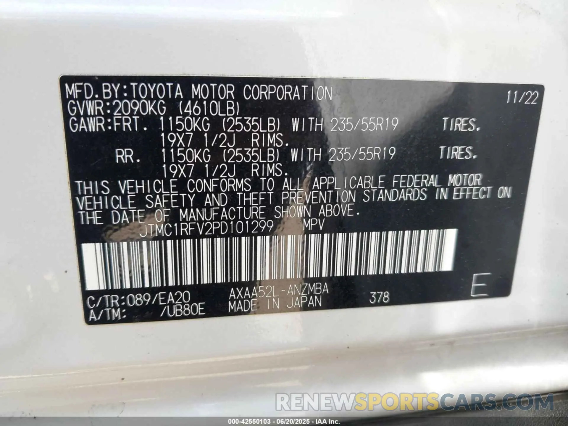 9 fotografías del automóvil dañado JTMC1RFV2PD101299 TOYOTA RAV4 2023