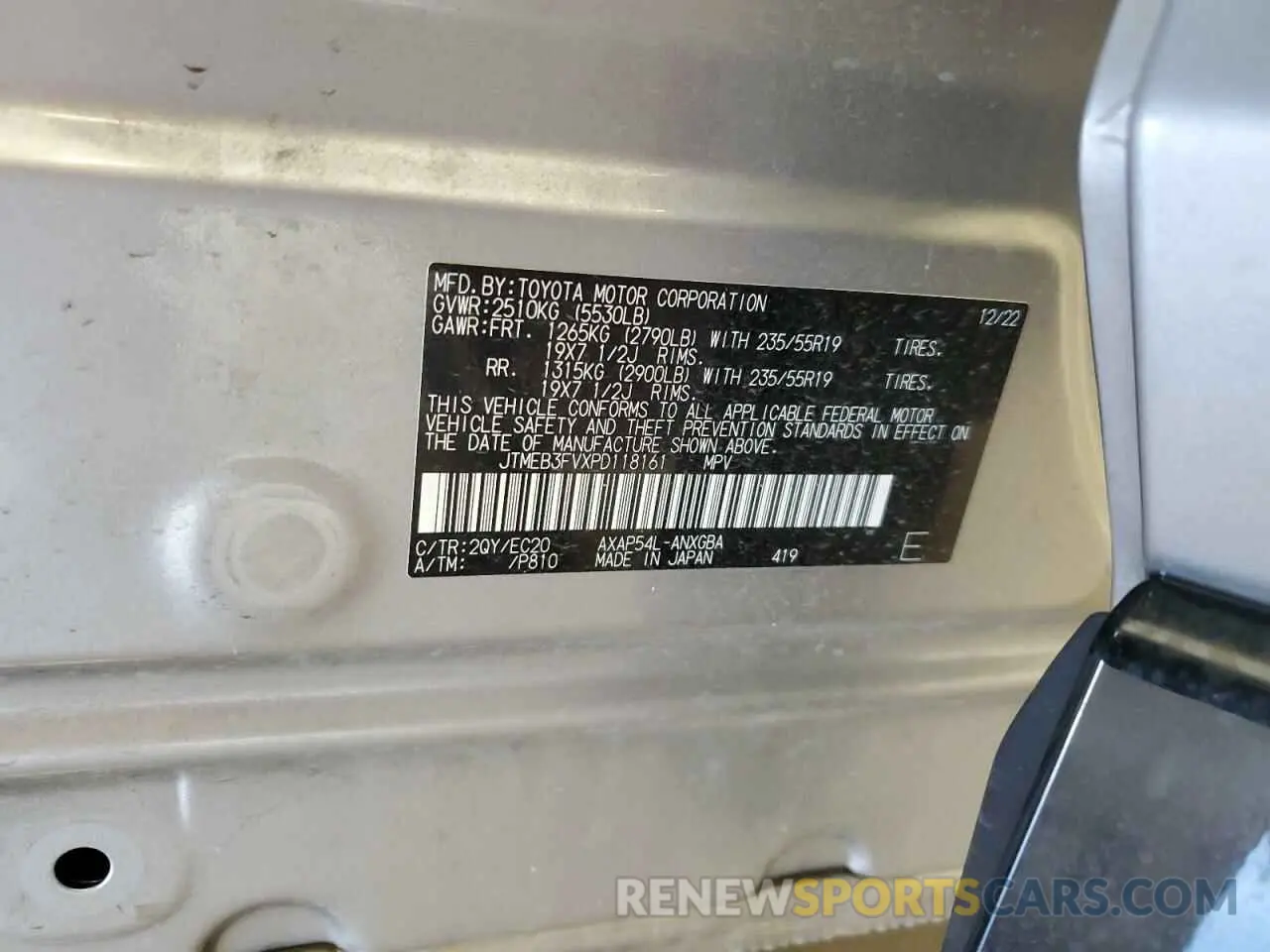 14 fotografías del automóvil dañado JTMEB3FVXPD118161 TOYOTA RAV4 2023