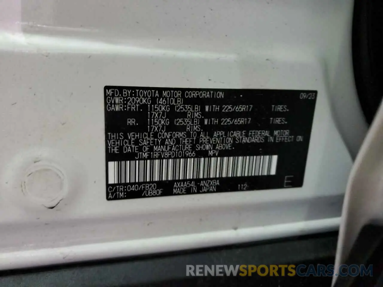13 fotografías del automóvil dañado JTMF1RFV8PD101966 TOYOTA RAV4 2023