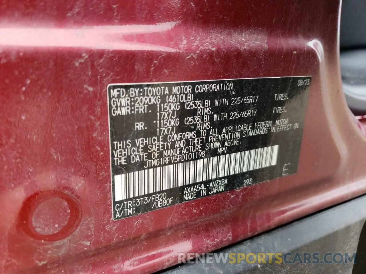15 fotografías del automóvil dañado JTMG1RFV5PD101198 TOYOTA RAV4 2023