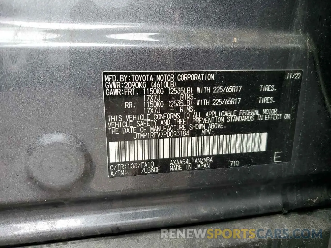 13 fotografías del automóvil dañado JTMP1RFV7PD093184 TOYOTA RAV4 2023