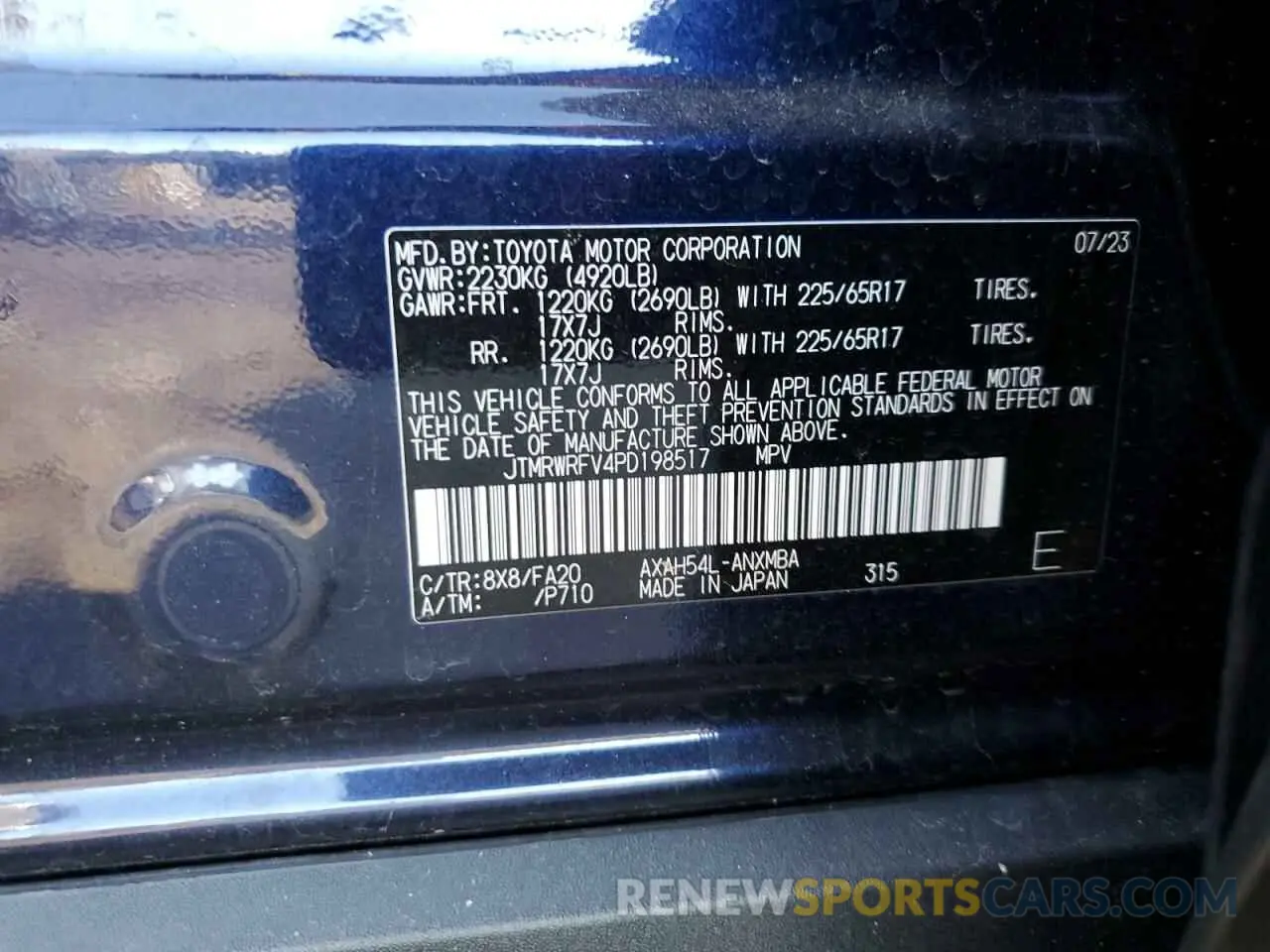 12 fotografías del automóvil dañado JTMRWRFV4PD198517 TOYOTA RAV4 2023
