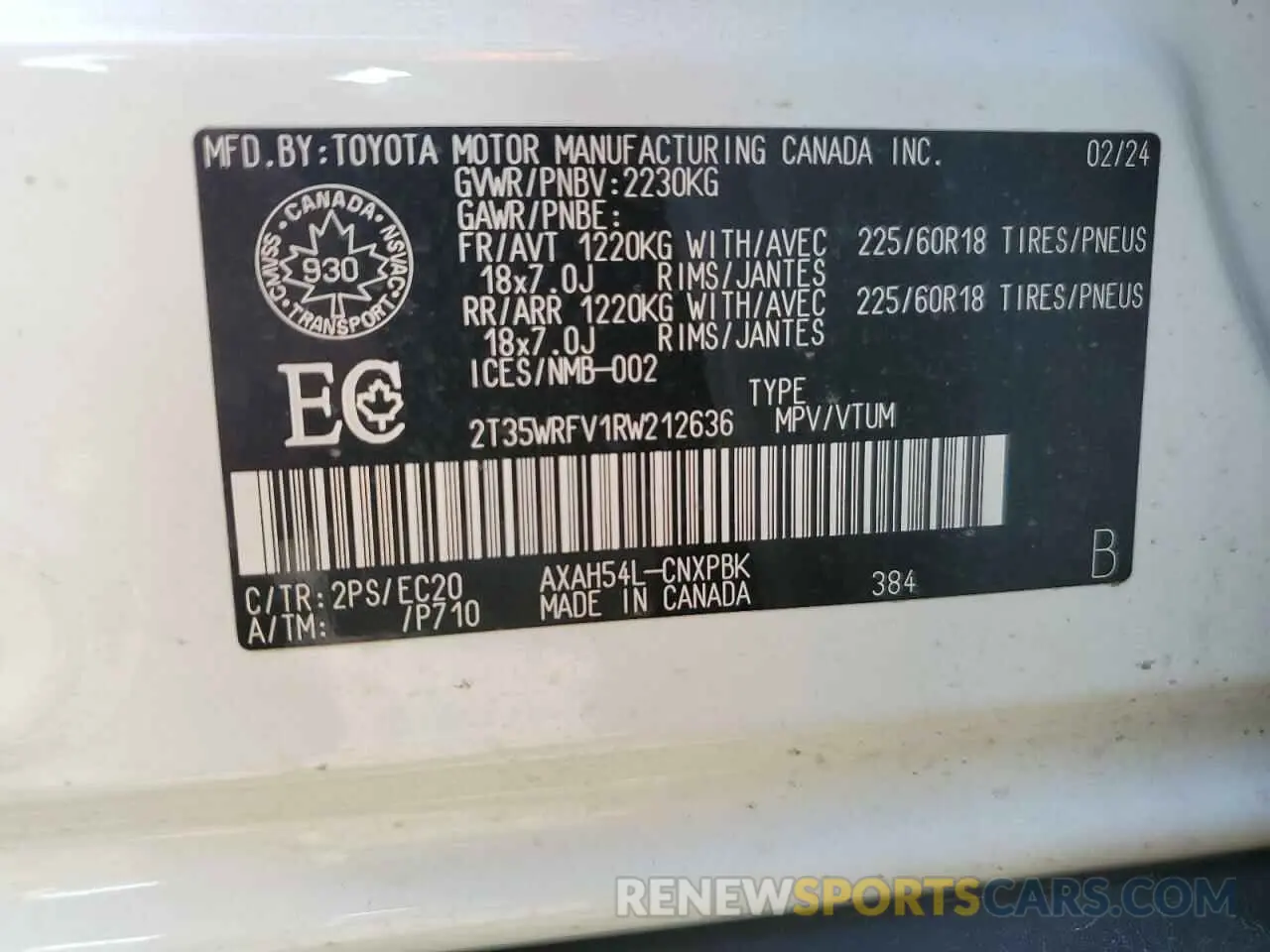 13 fotografías del automóvil dañado 2T35WRFV1RW212636 TOYOTA RAV4 2024