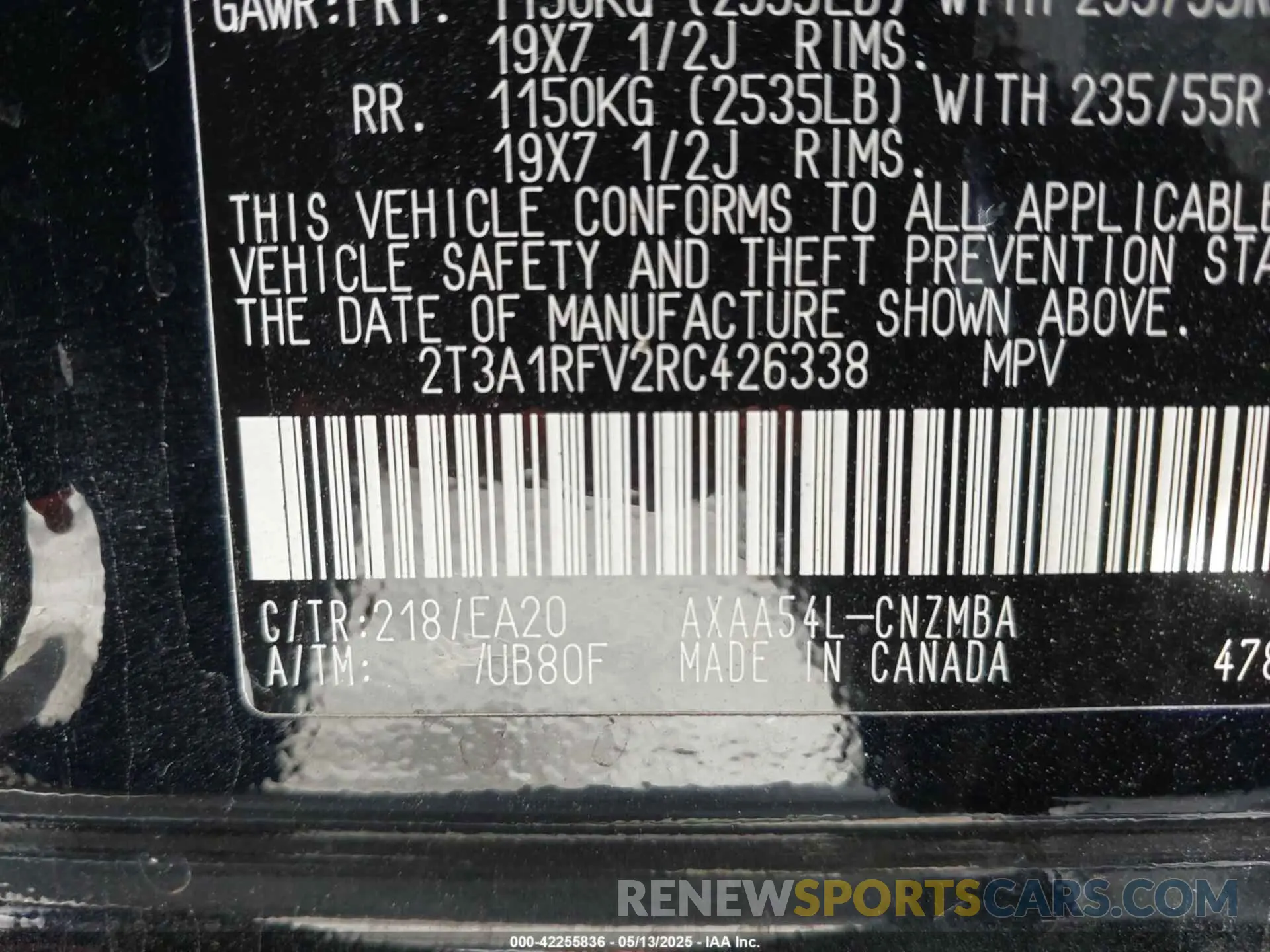 9 fotografías del automóvil dañado 2T3A1RFV2RC426338 TOYOTA RAV4 2024