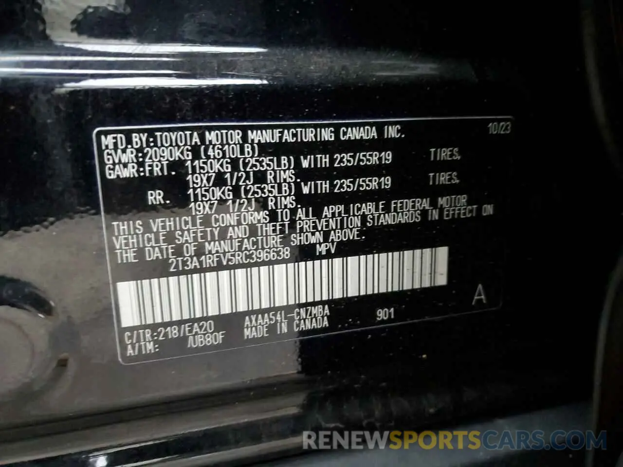 13 fotografías del automóvil dañado 2T3A1RFV5RC396638 TOYOTA RAV4 2024