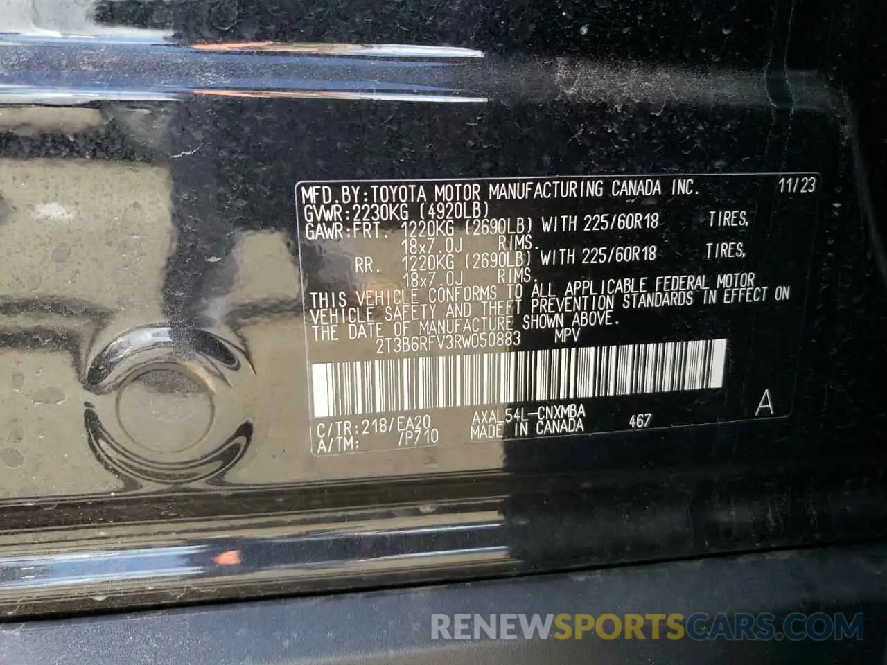 12 fotografías del automóvil dañado 2T3B6RFV3RW050883 TOYOTA RAV4 2024