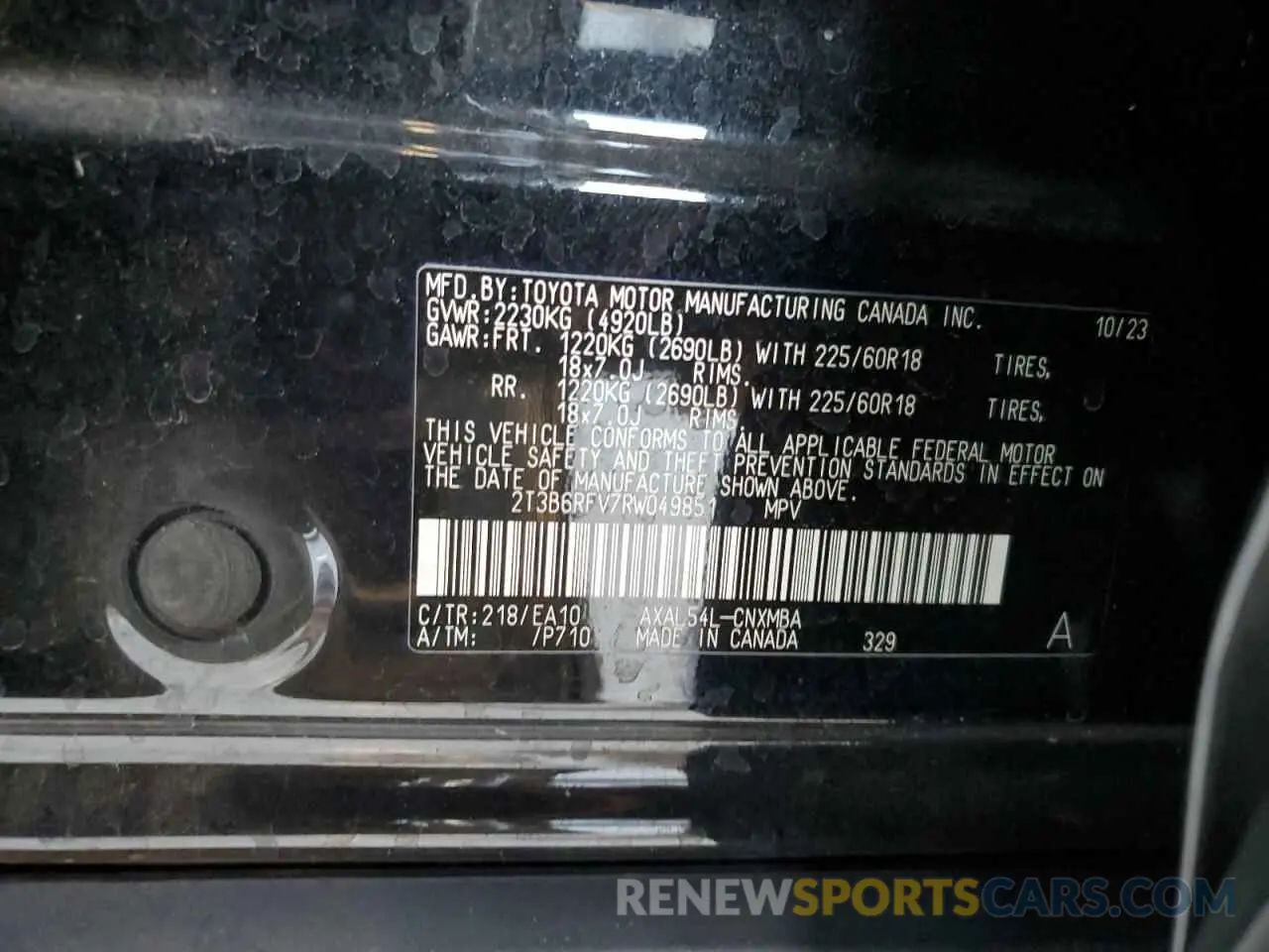 12 fotografías del automóvil dañado 2T3B6RFV7RW049851 TOYOTA RAV4 2024