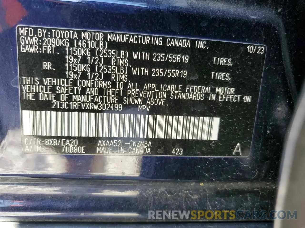 13 fotografías del automóvil dañado 2T3C1RFVXRW302499 TOYOTA RAV4 2024