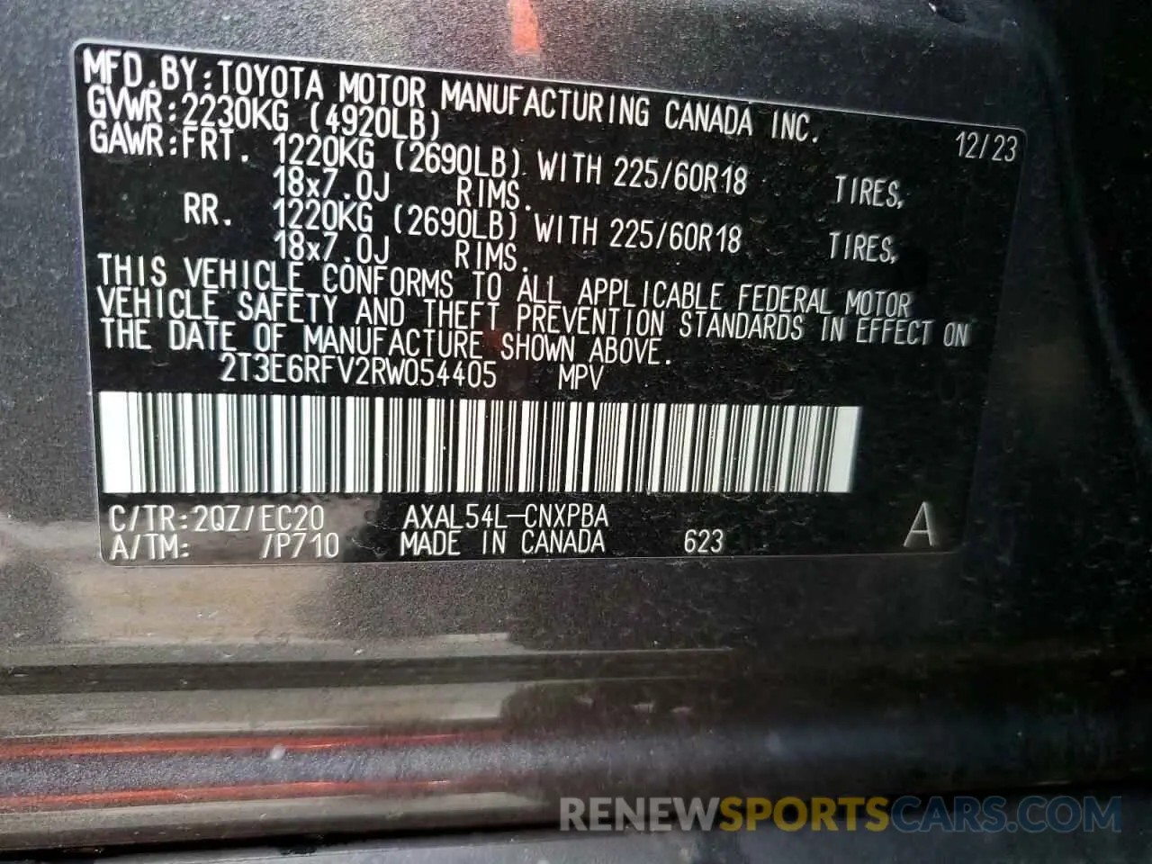 13 fotografías del automóvil dañado 2T3E6RFV2RW054405 TOYOTA RAV4 2024