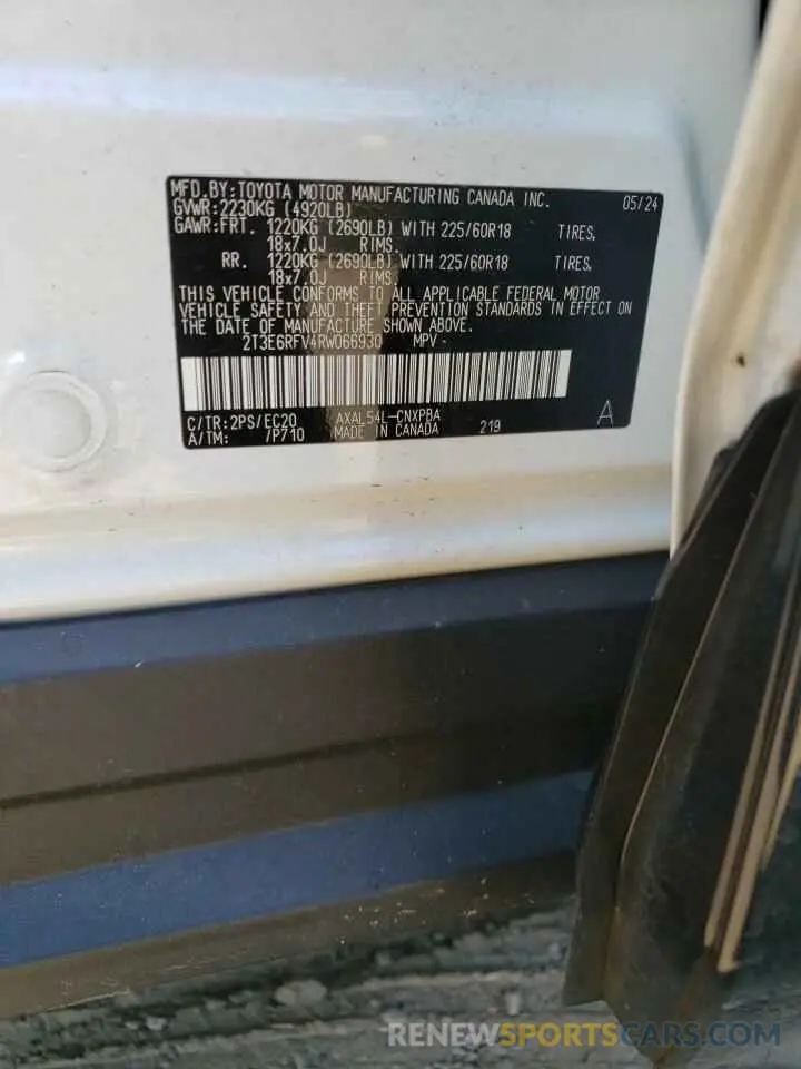 13 fotografías del automóvil dañado 2T3E6RFV4RW066930 TOYOTA RAV4 2024