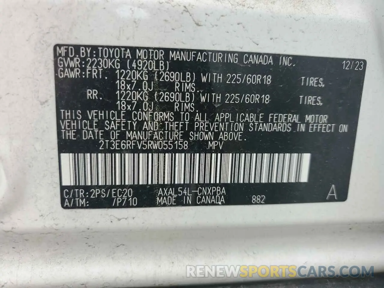 13 fotografías del automóvil dañado 2T3E6RFV5RW055158 TOYOTA RAV4 2024