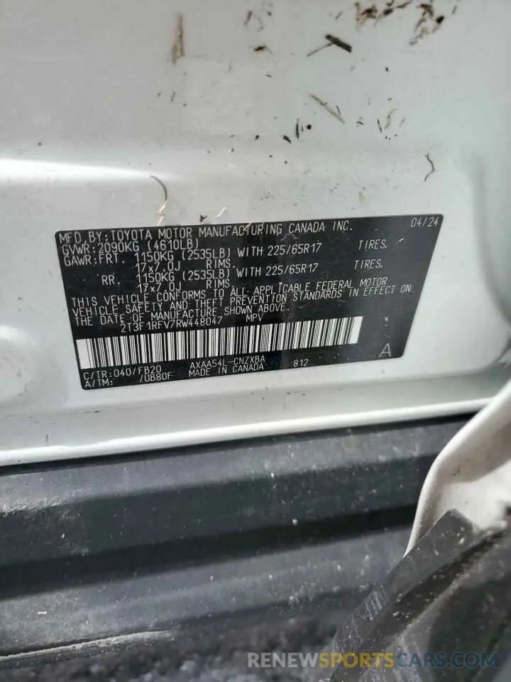 14 fotografías del automóvil dañado 2T3F1RFV7RW448047 TOYOTA RAV4 2024