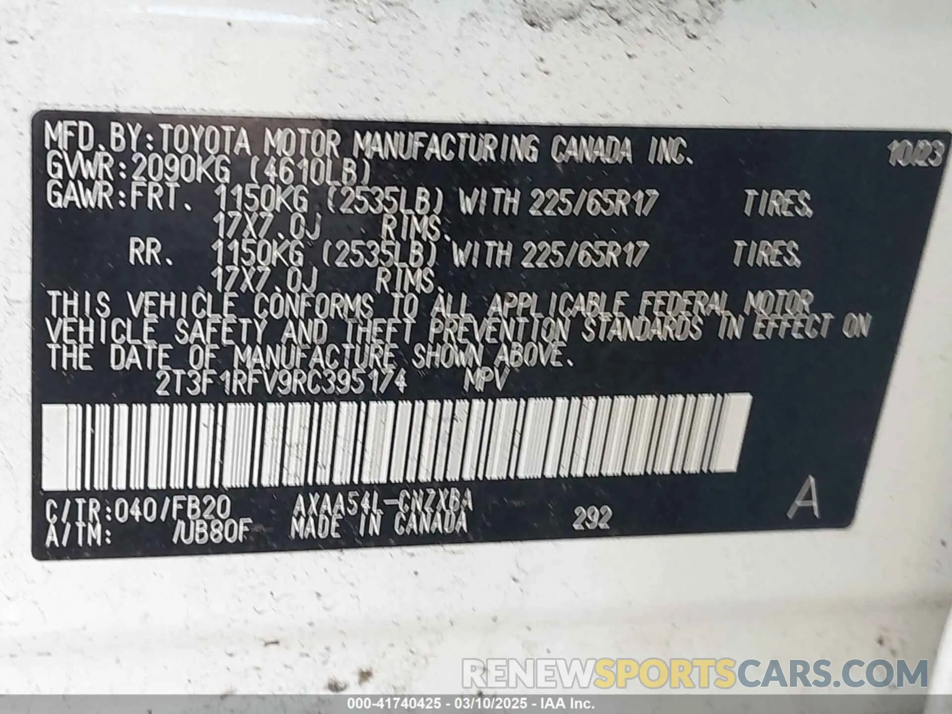 9 fotografías del automóvil dañado 2T3F1RFV9RC395174 TOYOTA RAV4 2024