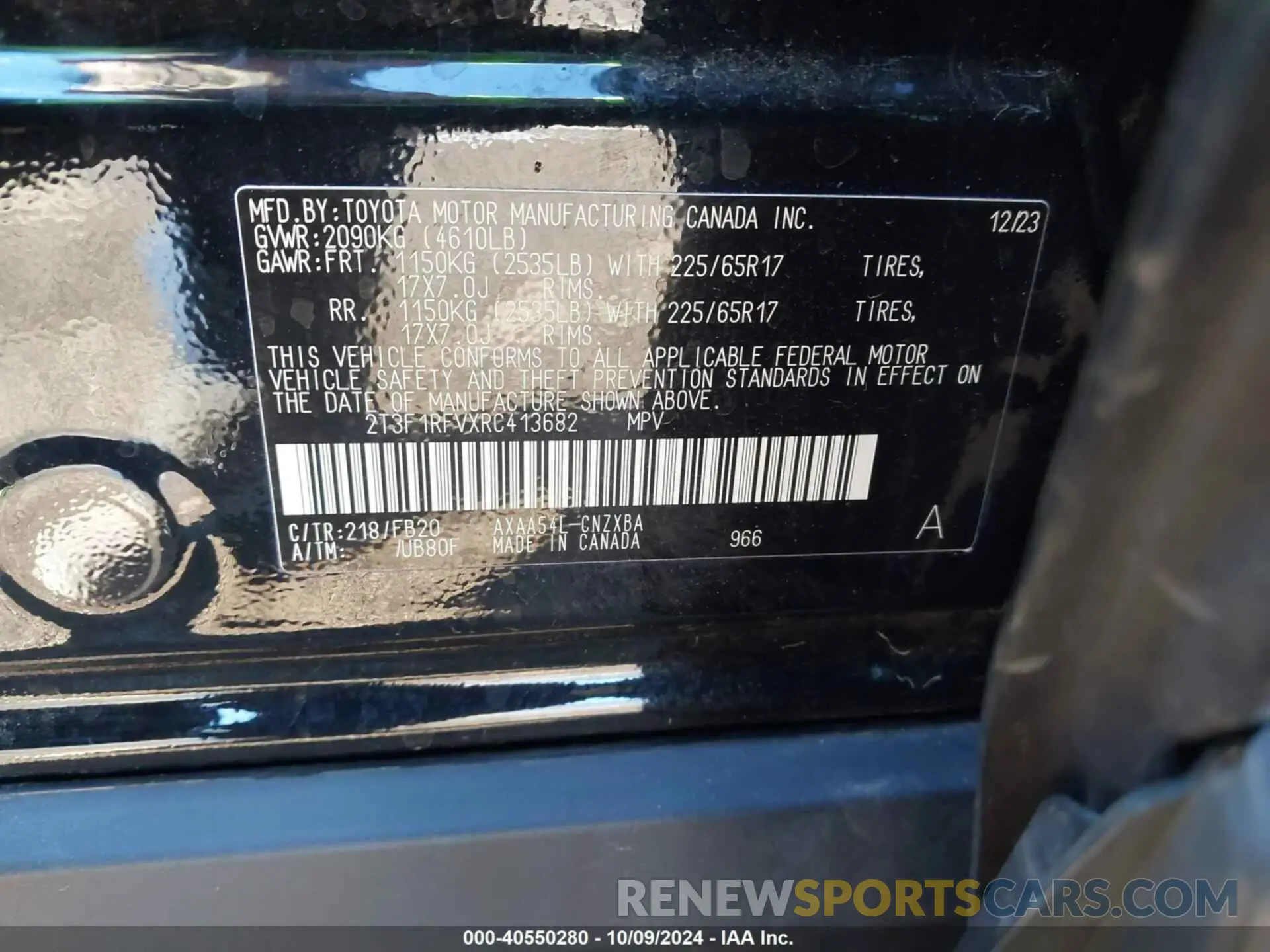 9 fotografías del automóvil dañado 2T3F1RFVXRC413682 TOYOTA RAV4 2024