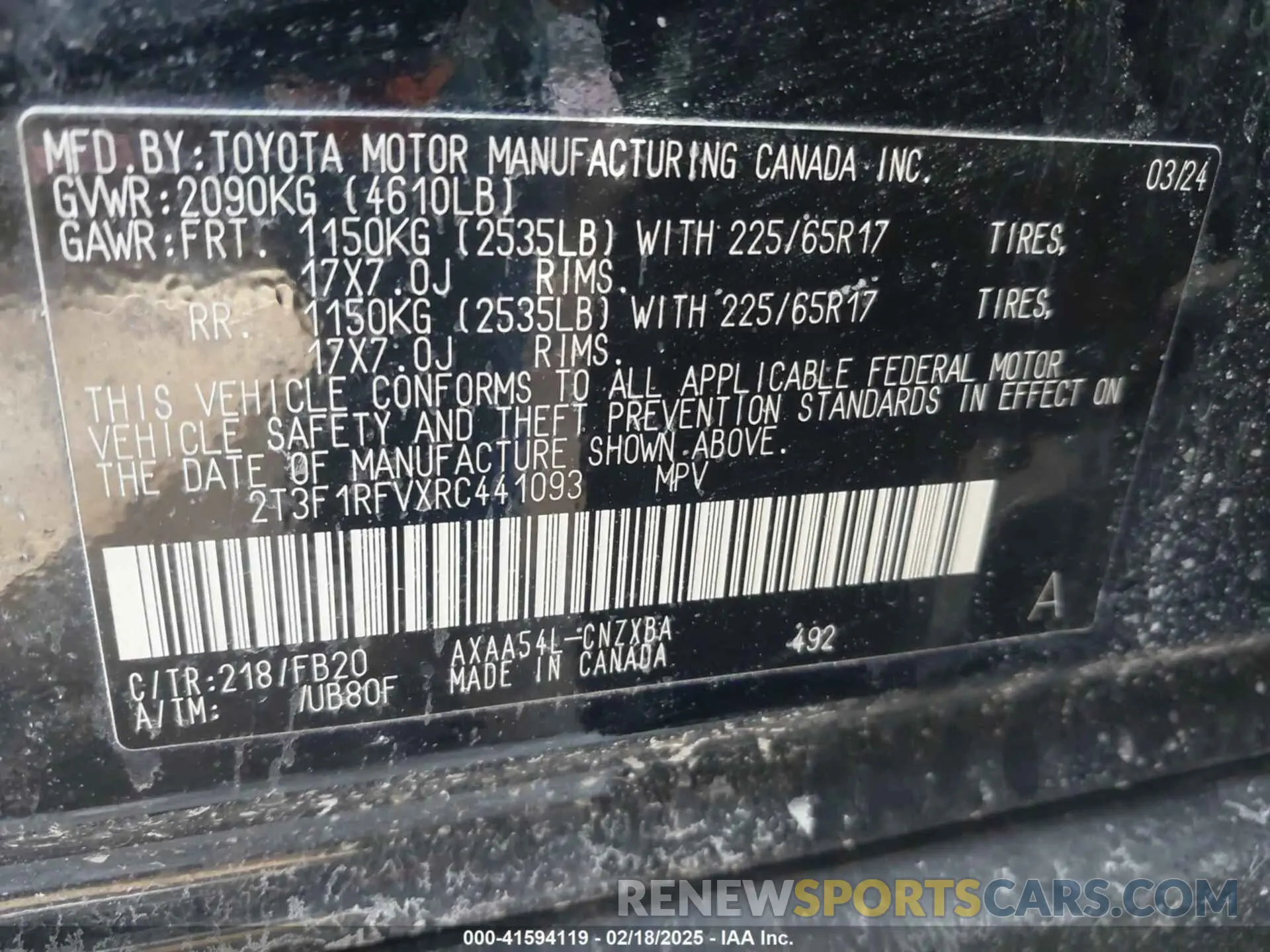 9 fotografías del automóvil dañado 2T3F1RFVXRC441093 TOYOTA RAV4 2024