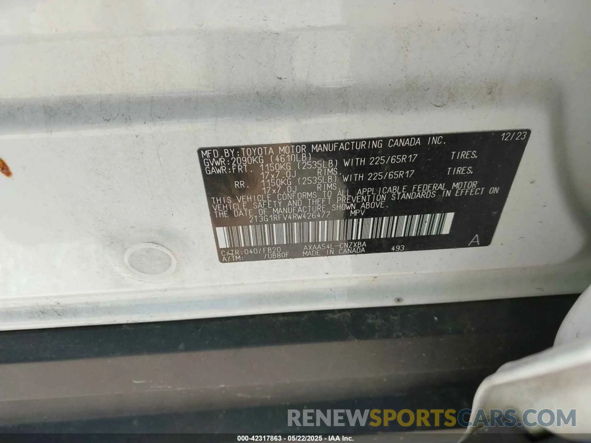 9 fotografías del automóvil dañado 2T3G1RFV4RW426477 TOYOTA RAV4 2024