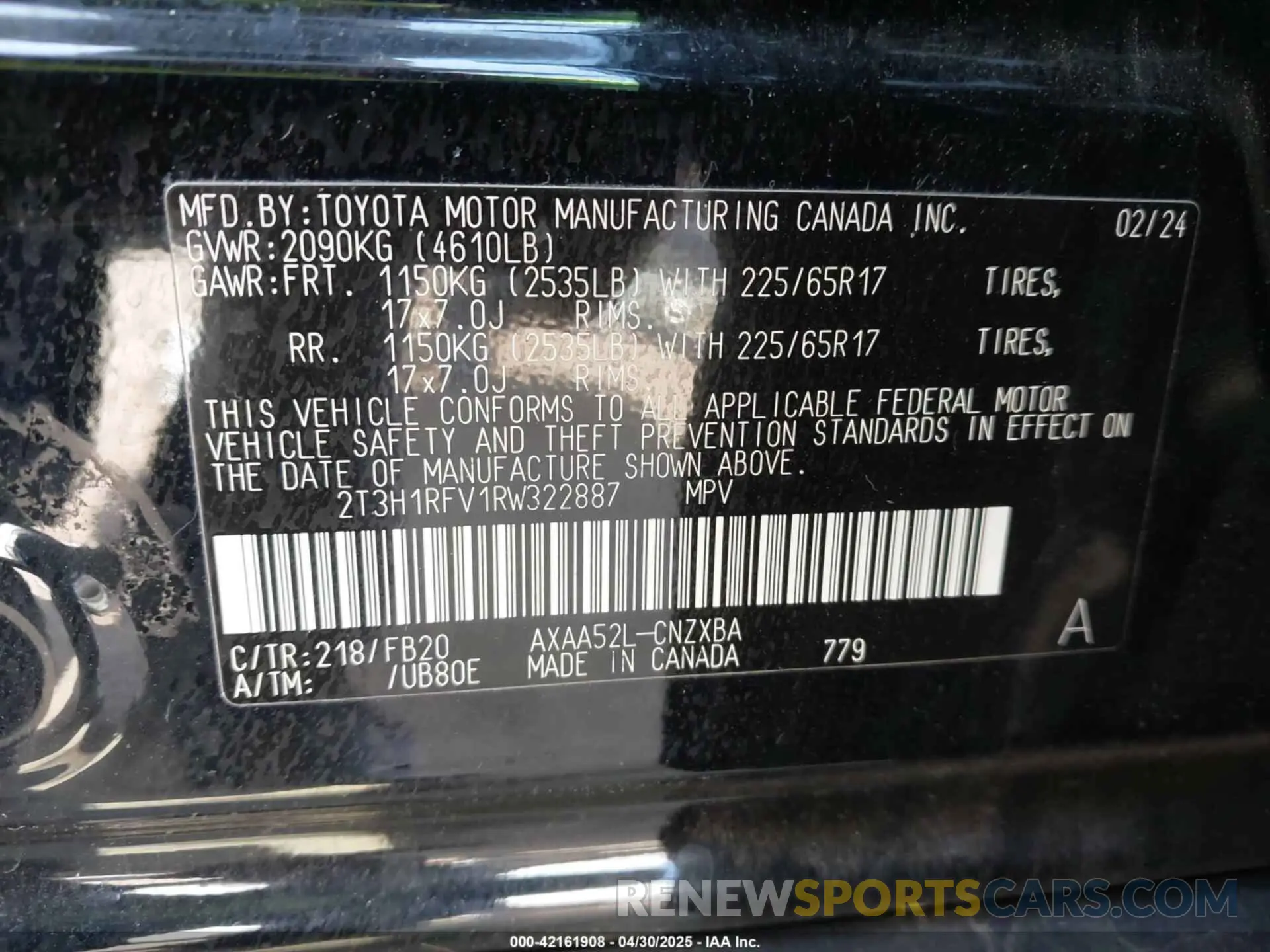 9 fotografías del automóvil dañado 2T3H1RFV1RW322887 TOYOTA RAV4 2024