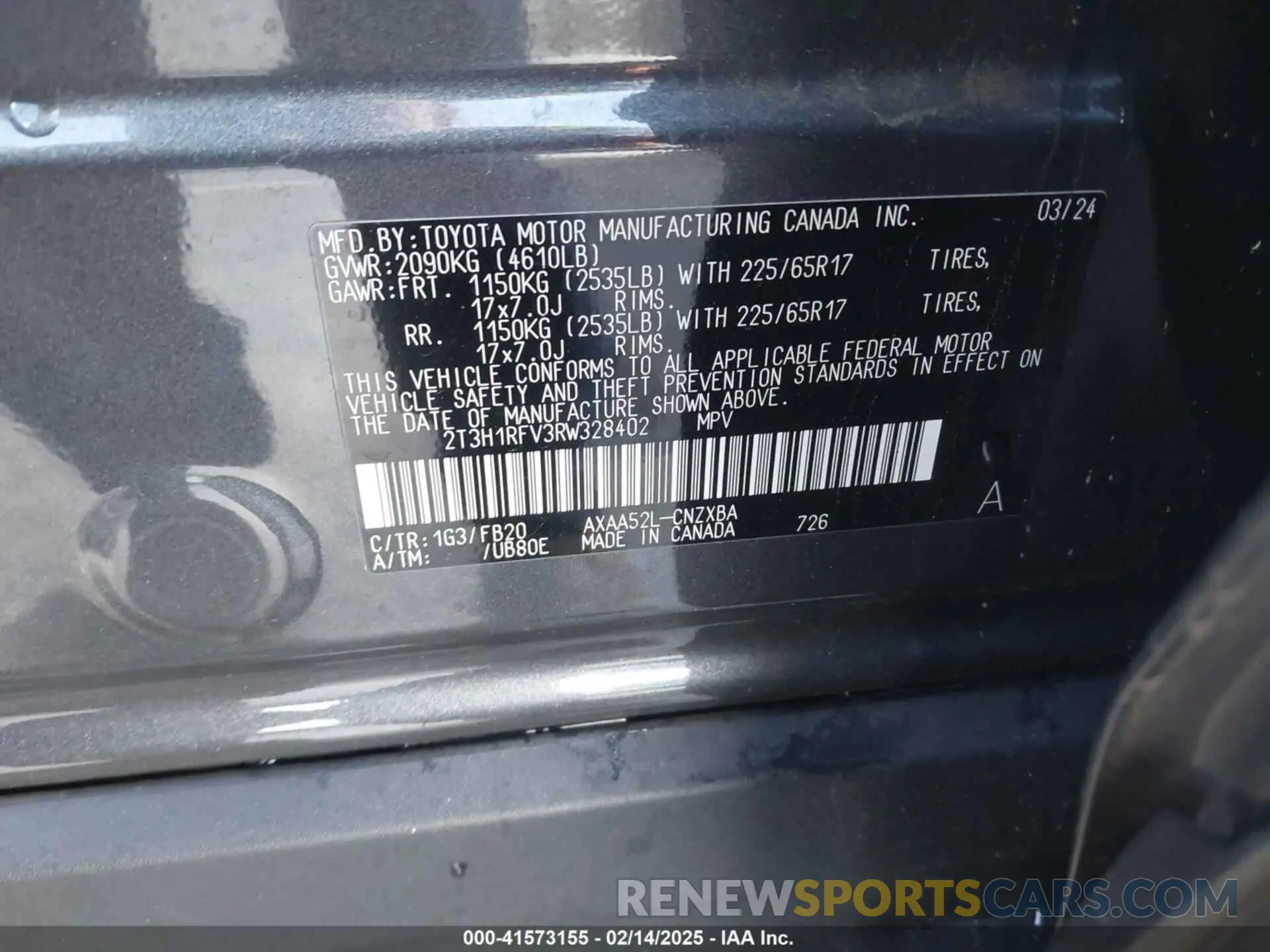 9 fotografías del automóvil dañado 2T3H1RFV3RW328402 TOYOTA RAV4 2024