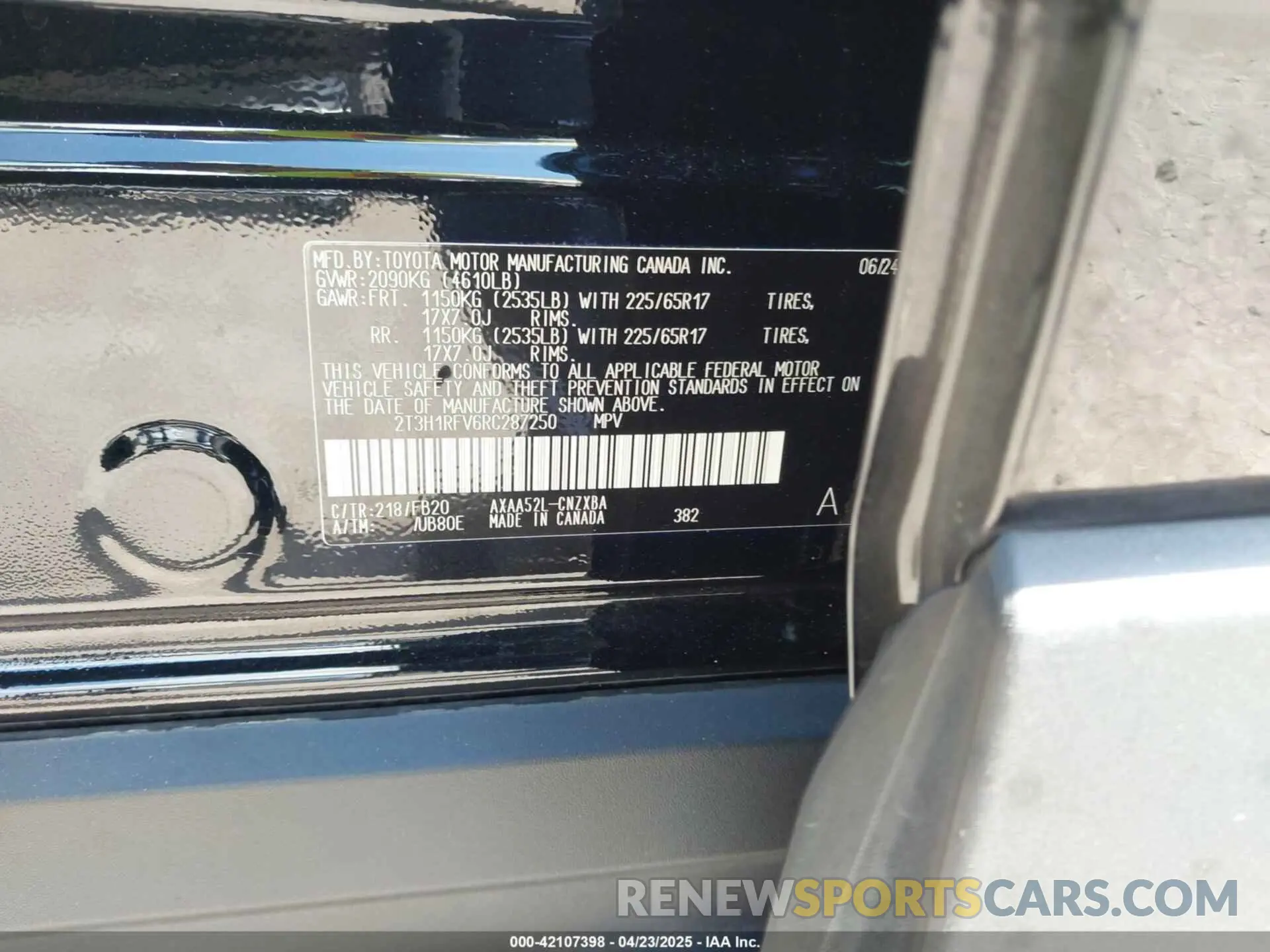 9 fotografías del automóvil dañado 2T3H1RFV6RC287250 TOYOTA RAV4 2024