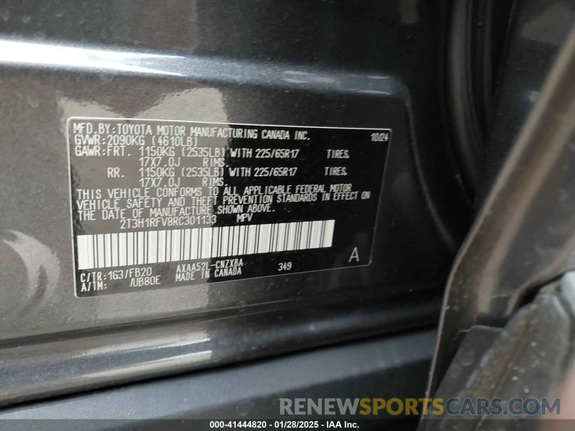 9 fotografías del automóvil dañado 2T3H1RFV8RC301133 TOYOTA RAV4 2024