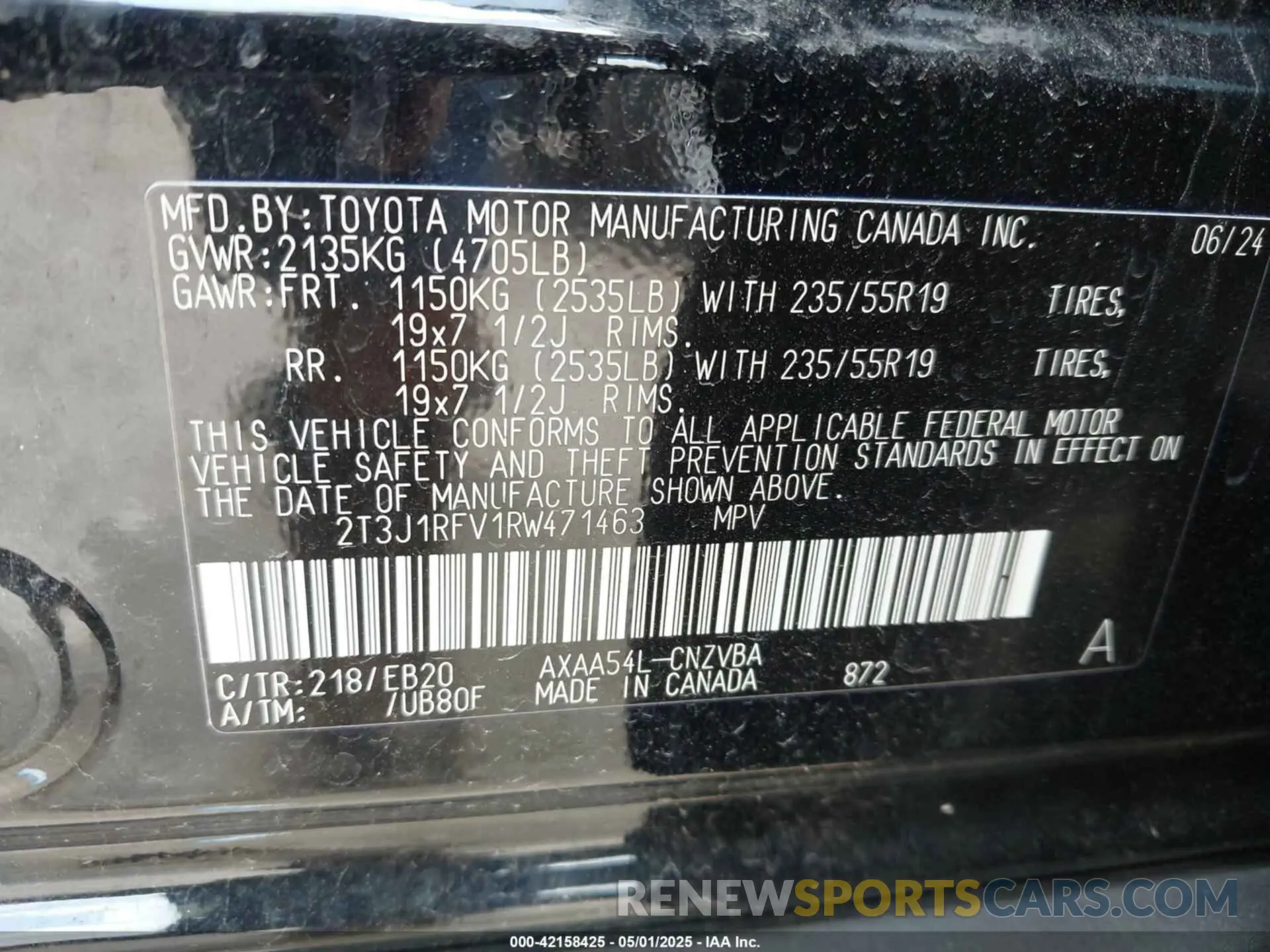 9 fotografías del automóvil dañado 2T3J1RFV1RW471463 TOYOTA RAV4 2024