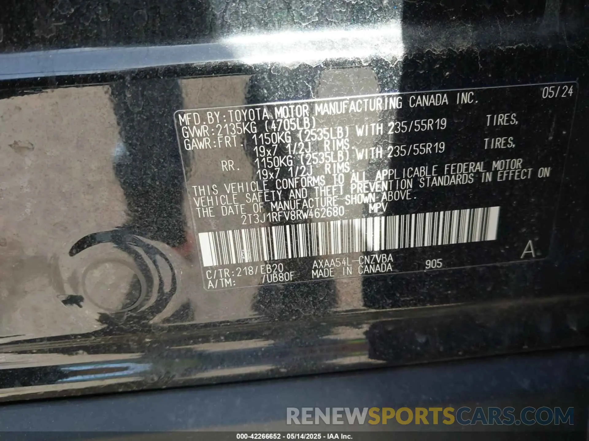 9 fotografías del automóvil dañado 2T3J1RFV8RW462680 TOYOTA RAV4 2024