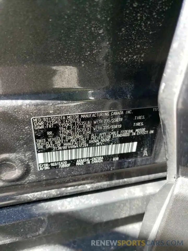 14 fotografías del automóvil dañado 2T3N1RFV4RW417284 TOYOTA RAV4 2024