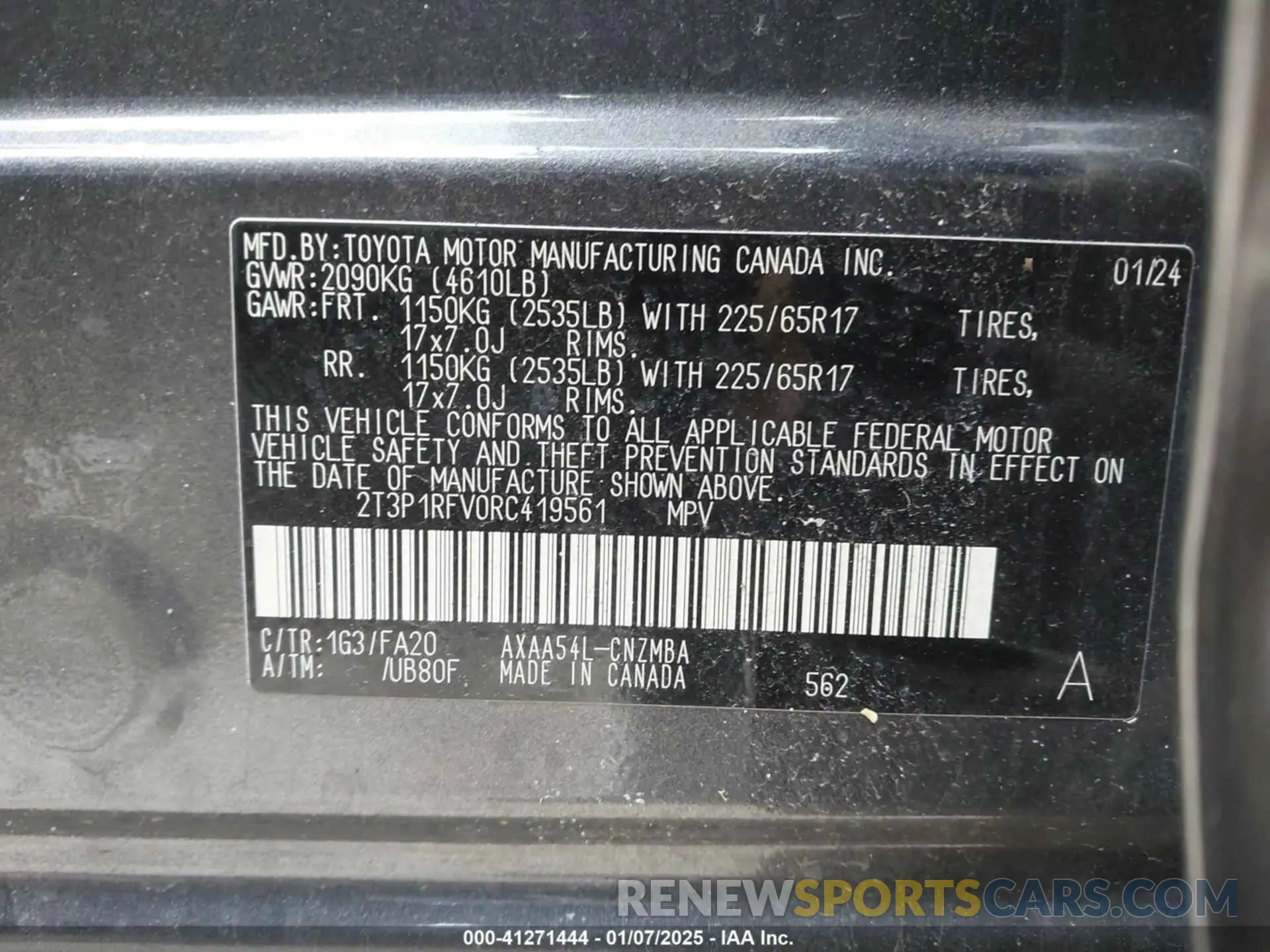9 fotografías del automóvil dañado 2T3P1RFV0RC419561 TOYOTA RAV4 2024