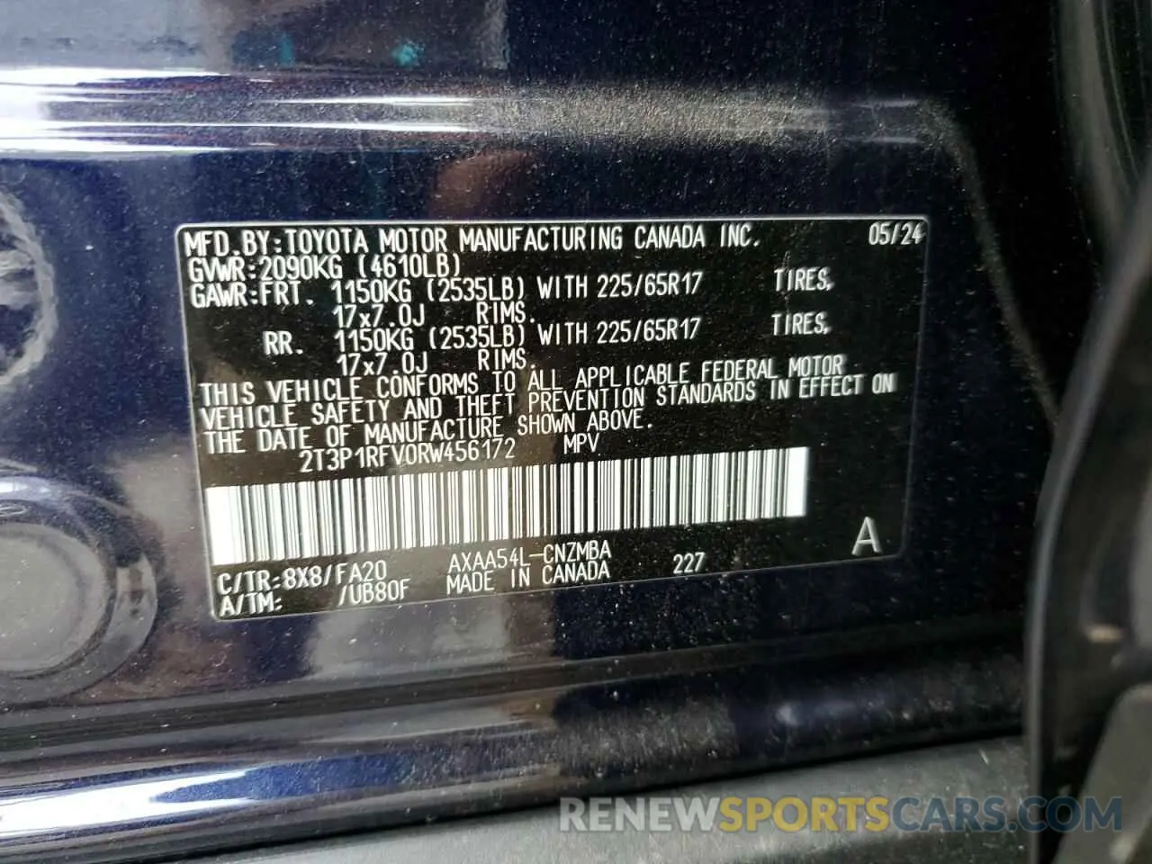 13 fotografías del automóvil dañado 2T3P1RFV0RW456172 TOYOTA RAV4 2024