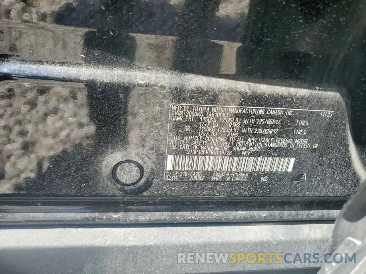 14 fotografías del automóvil dañado 2T3P1RFV1RW419728 TOYOTA RAV4 2024
