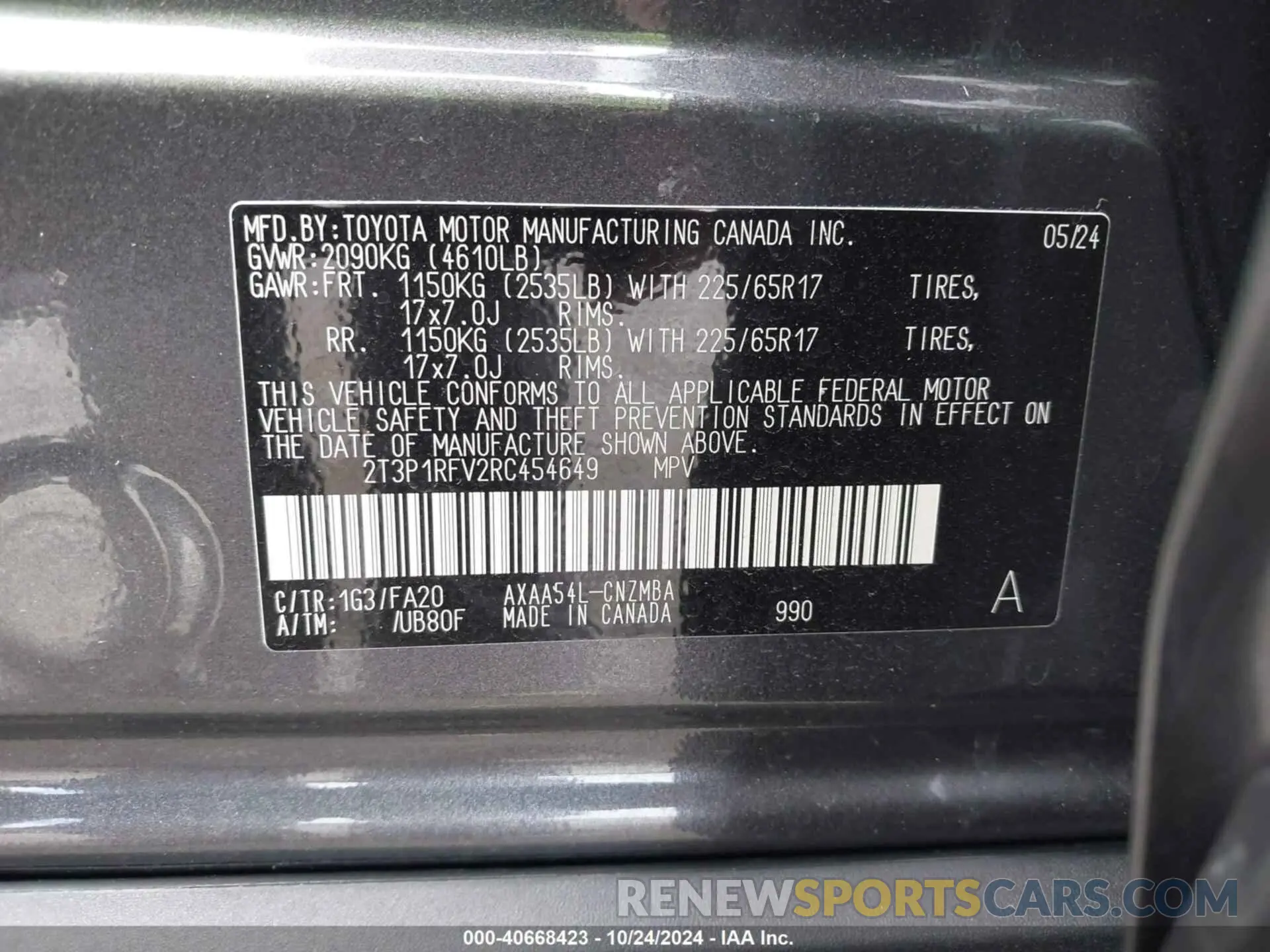 9 fotografías del automóvil dañado 2T3P1RFV2RC454649 TOYOTA RAV4 2024