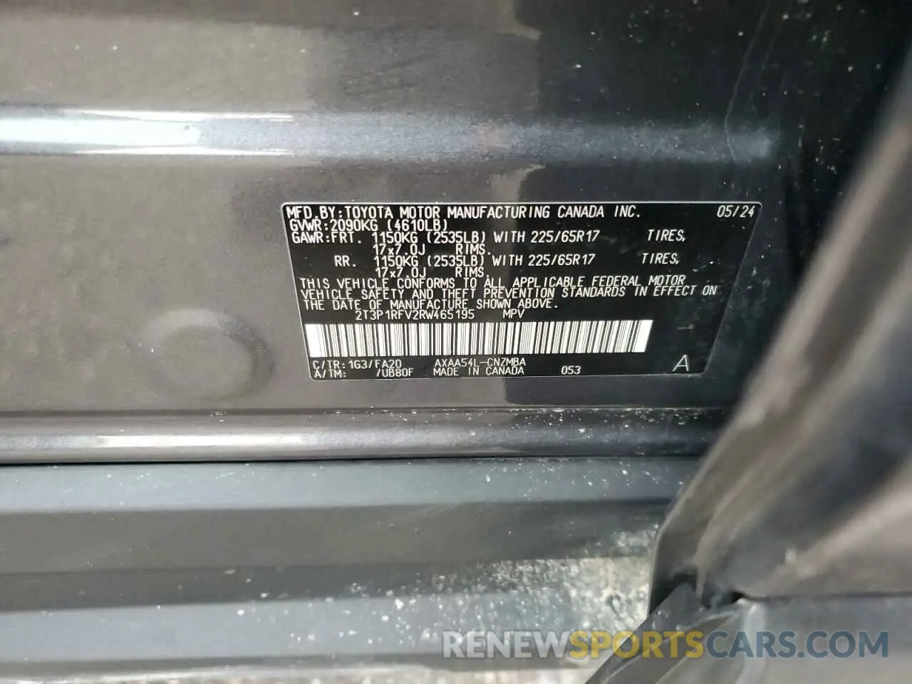 13 fotografías del automóvil dañado 2T3P1RFV2RW465195 TOYOTA RAV4 2024