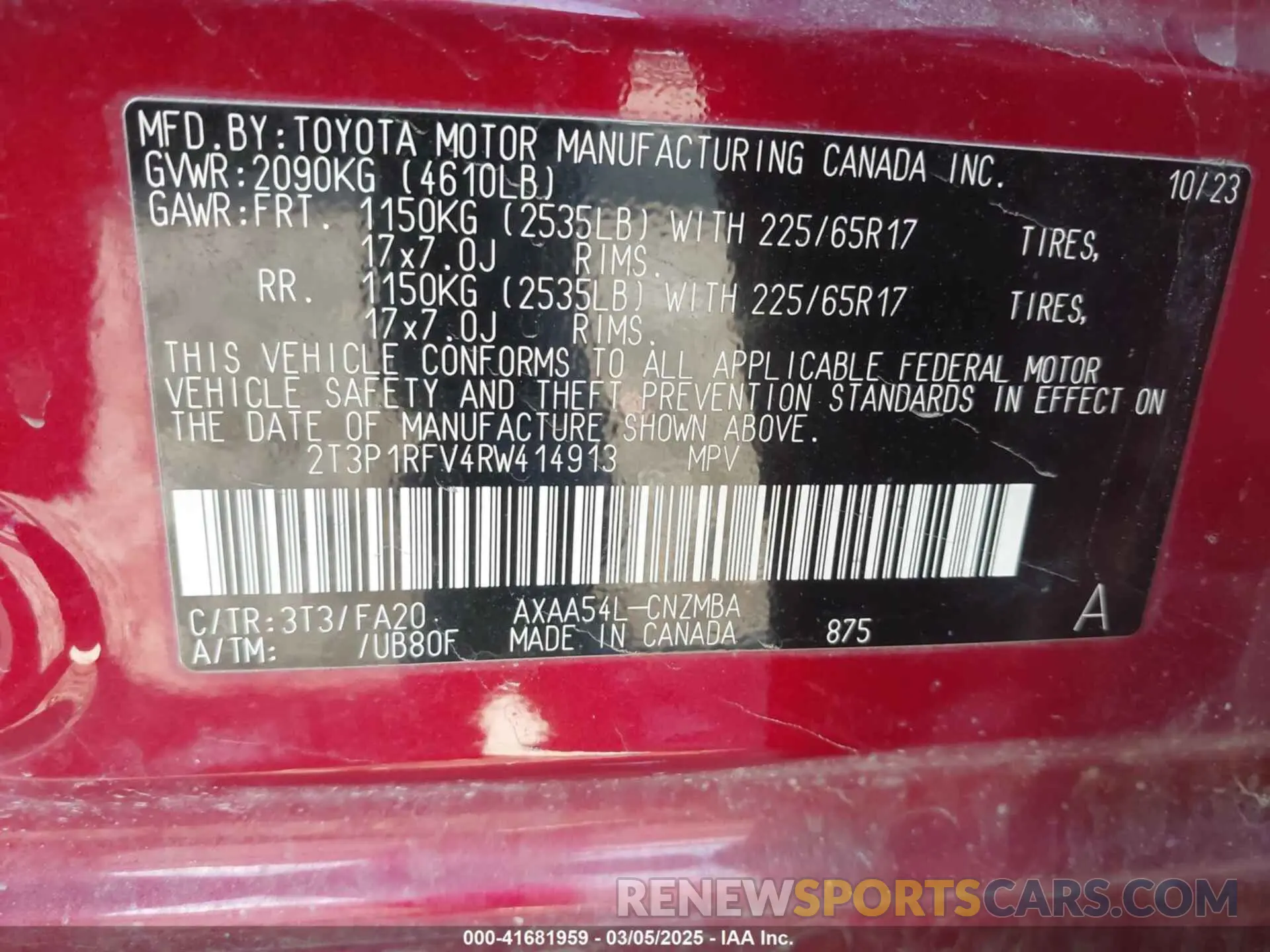 9 fotografías del automóvil dañado 2T3P1RFV4RW414913 TOYOTA RAV4 2024