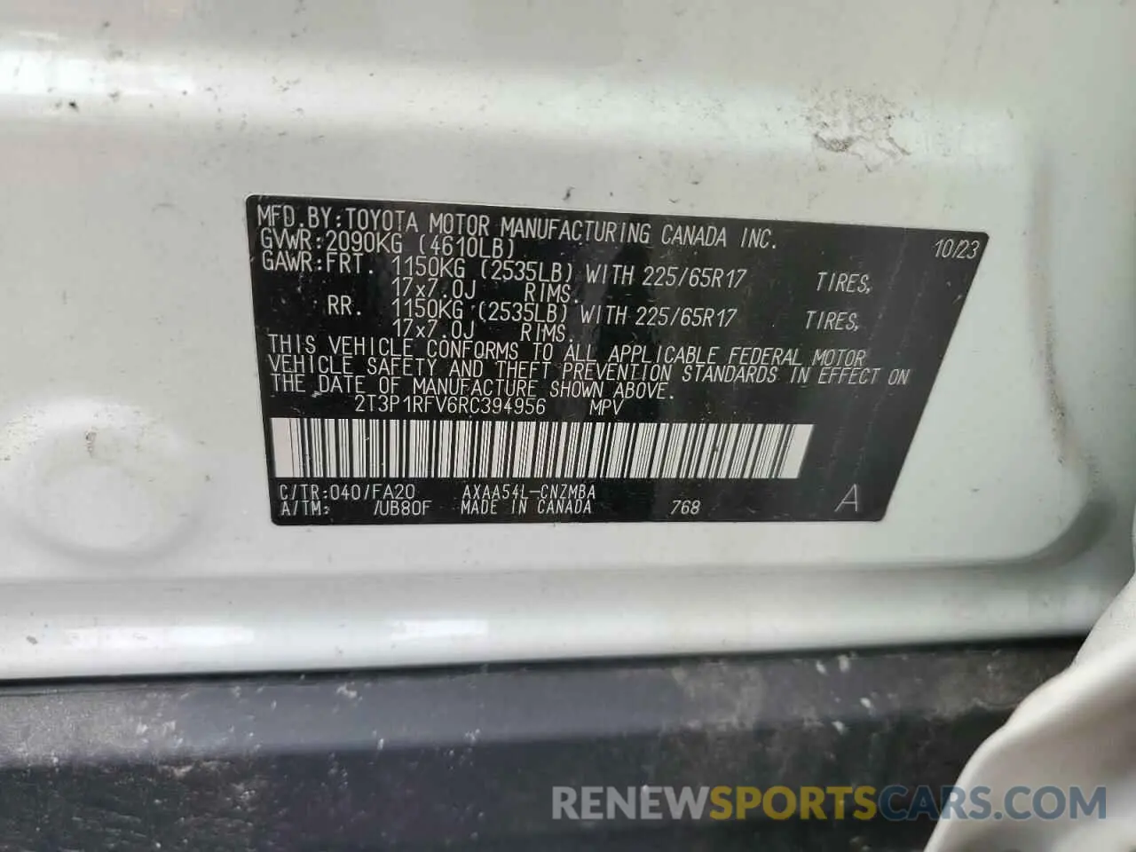 13 fotografías del automóvil dañado 2T3P1RFV6RC394956 TOYOTA RAV4 2024